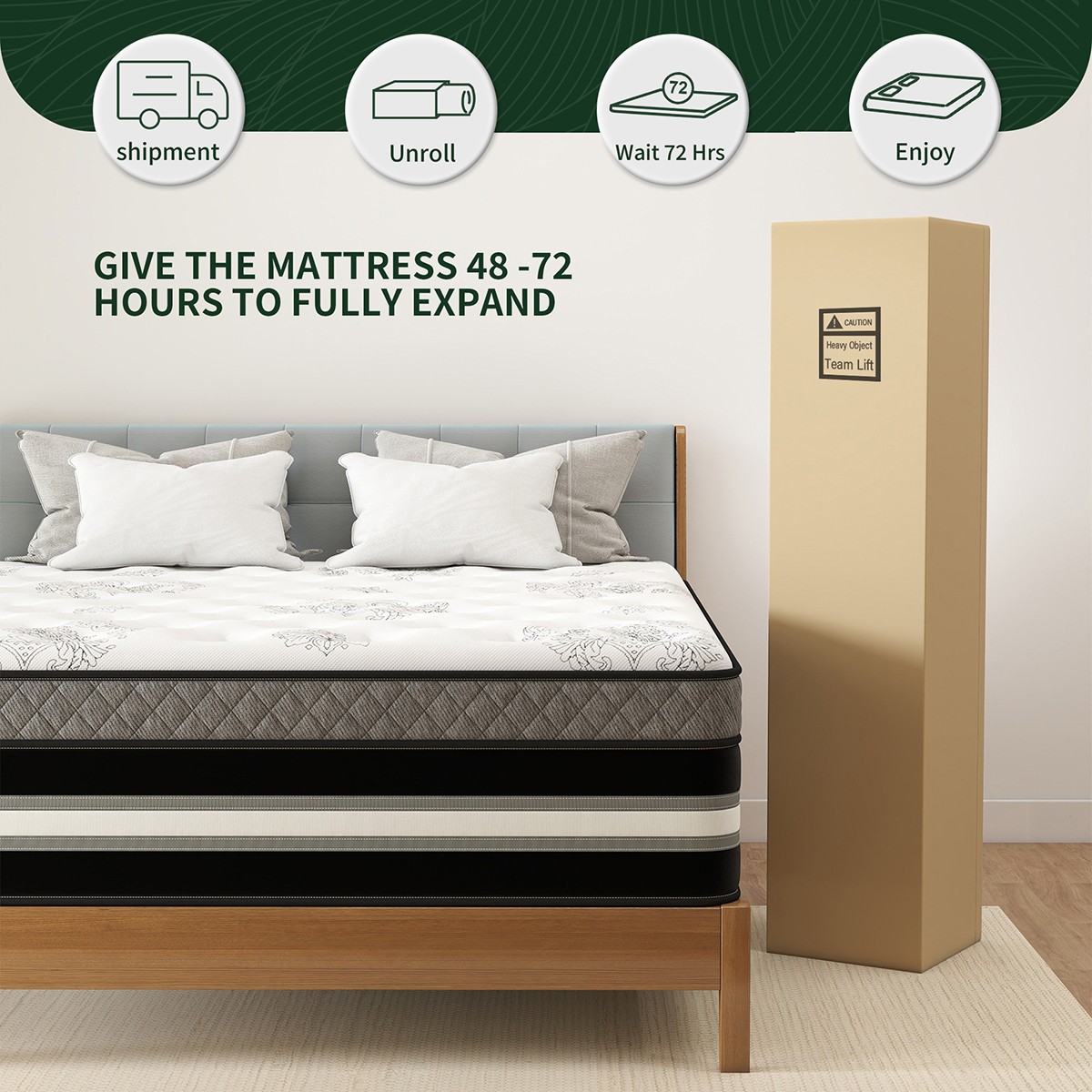 12″14″ Mattress Twin Full Queen King Size Gel Memory Foam Pocket Spring in a Box