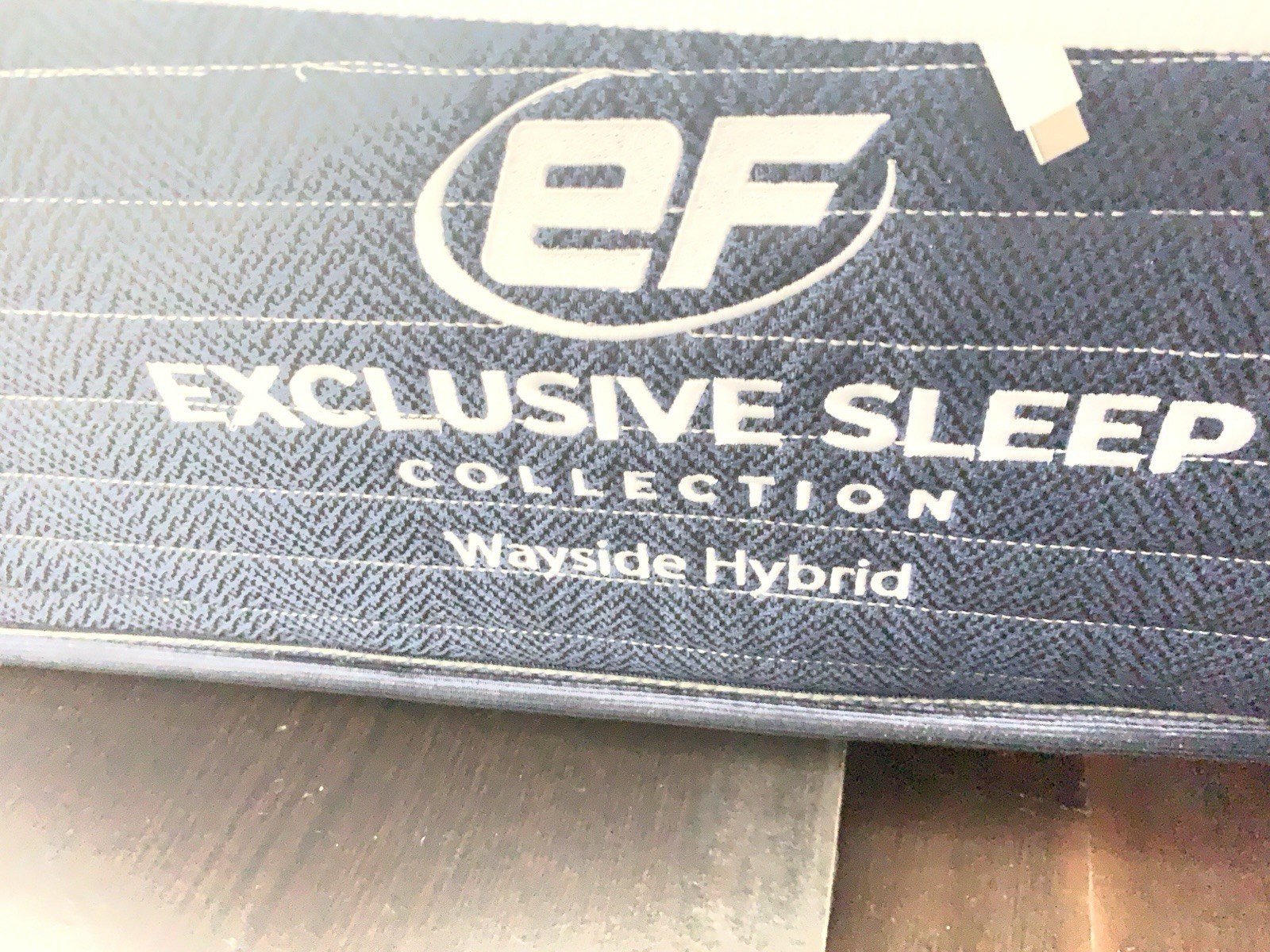 EF Exclusive Sleep Collection Wayside Hybrid Mattress White Blue Abstract Print