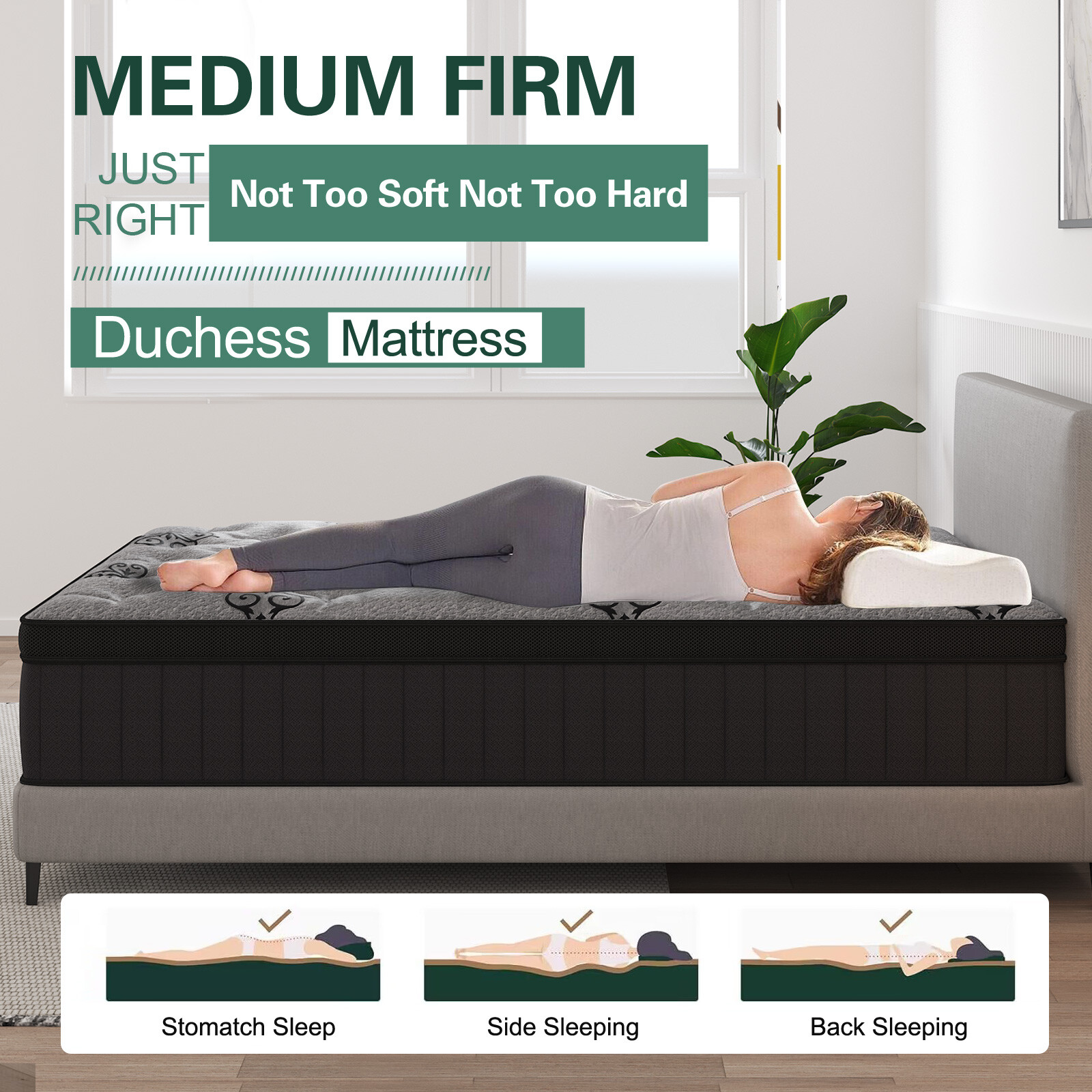 12″14″ Twin Full Queen King Size Mattress in a Box Hybrid Spring Gel Memory Foam