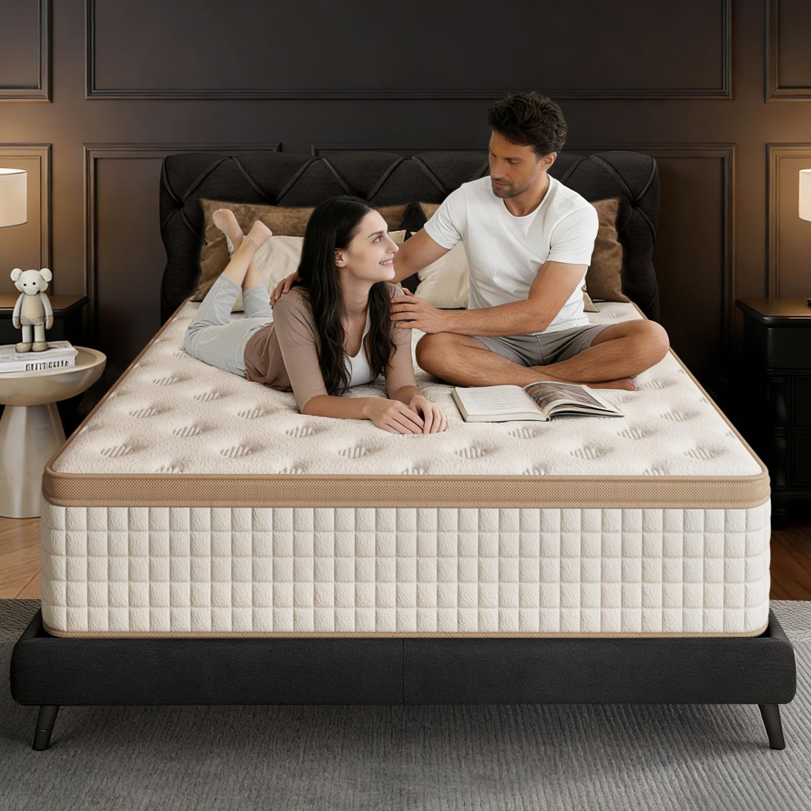 12Inch Queen Hybrid Mattress Cooling Gel Memory Foam, Pocket Coils, Medium