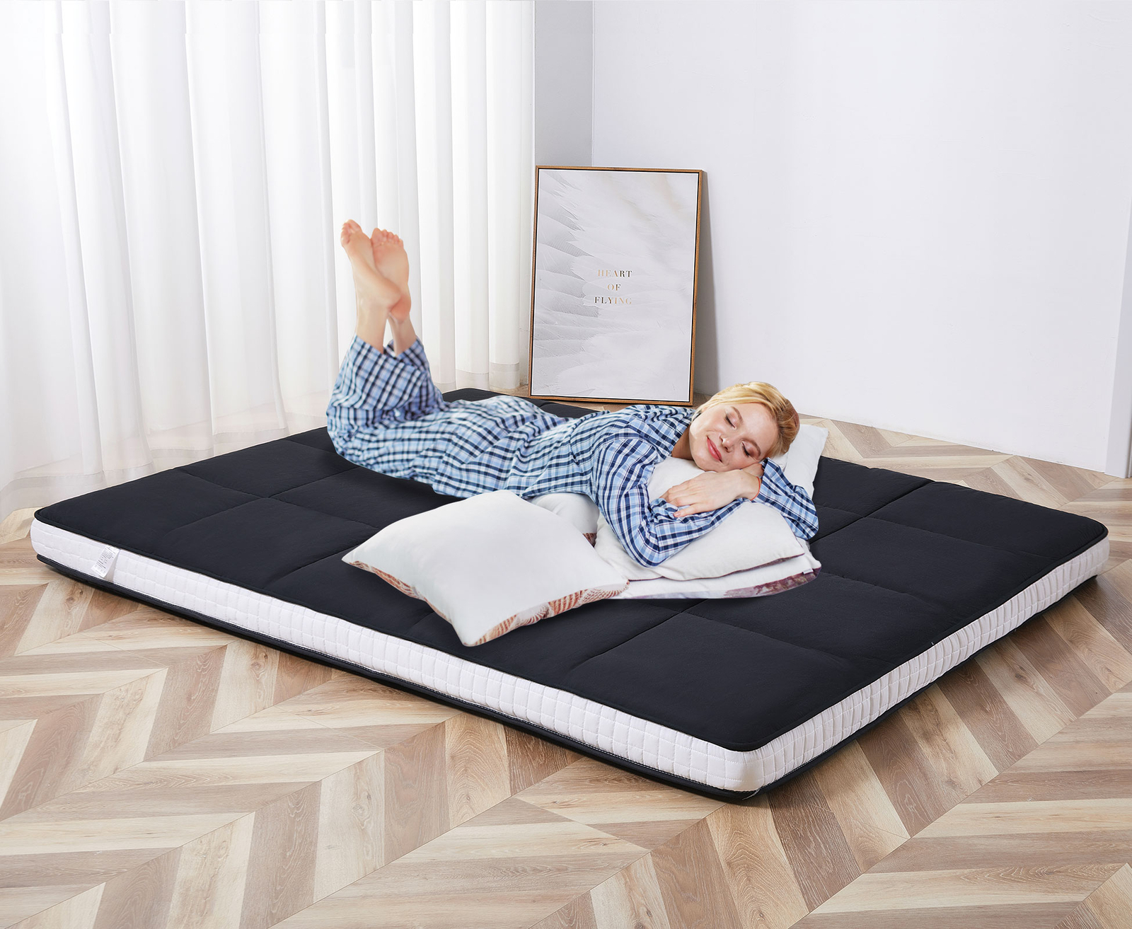 SUNYRISY Japanese Floor Mattress Futon Mattress 4”/5” Thicken Tatami Mat Yoga