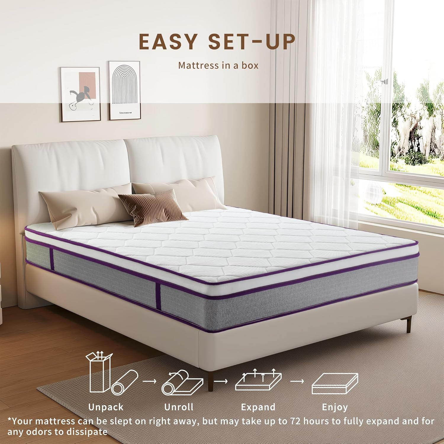 10 Inch Medium Firm Hybrid Full Mattress with Gel Foam & Pocket Springs