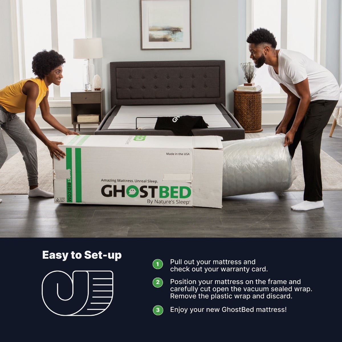 GhostBed Essential Twin XL Gel Memory Foam Mattress 11ESFM39 GhostBed 11ESFM39