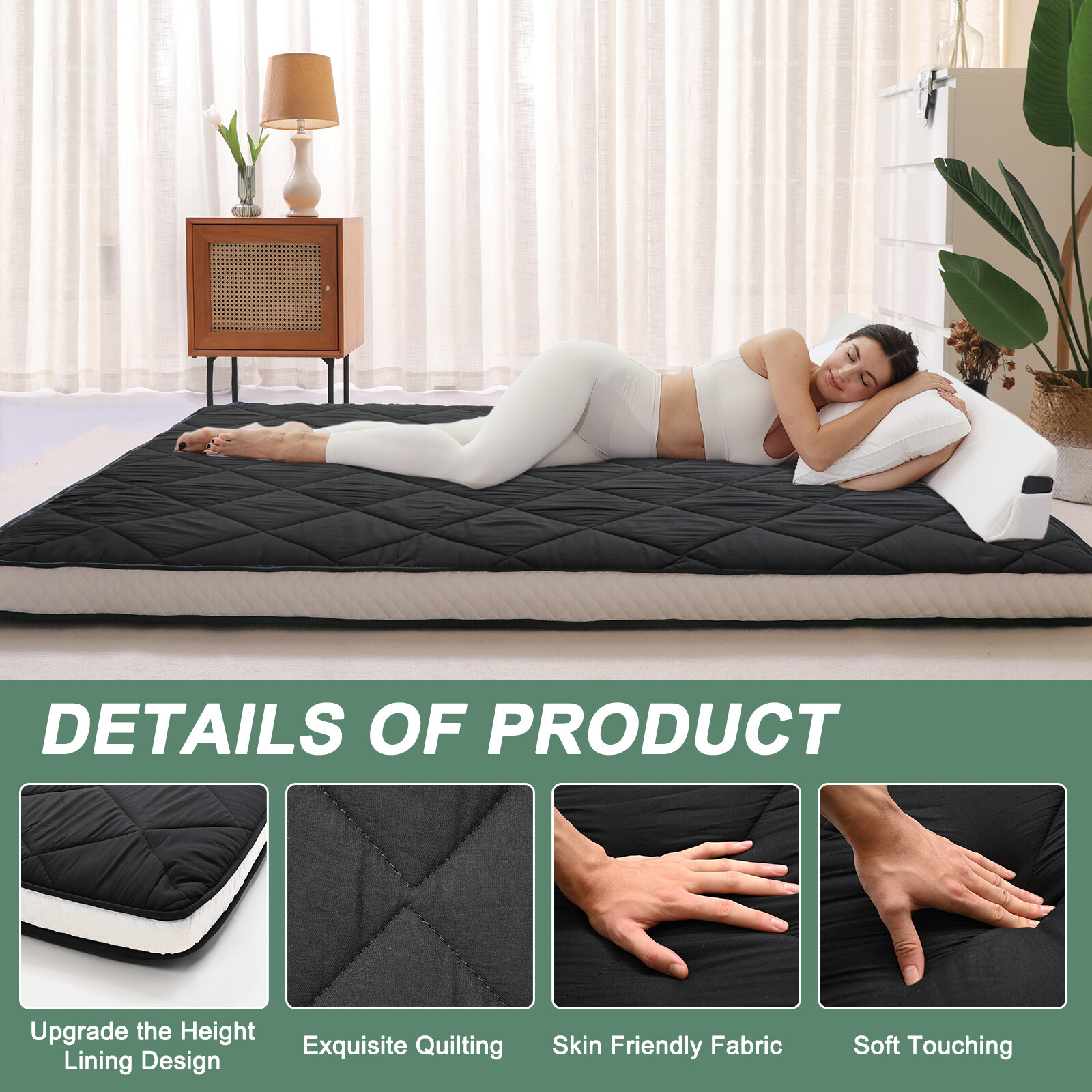 SLSY Futon Floor Mattress, Diamond Pattern Japanese Thicken Futon Mattress Home
