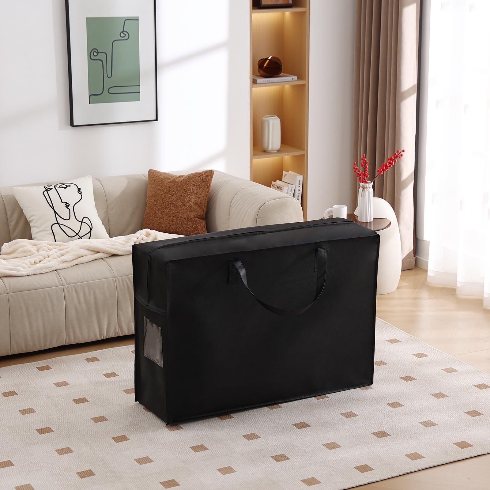 Folding Mattress Storage Bag, Carry Case for Trifold Memory Foam Mattress, Co…