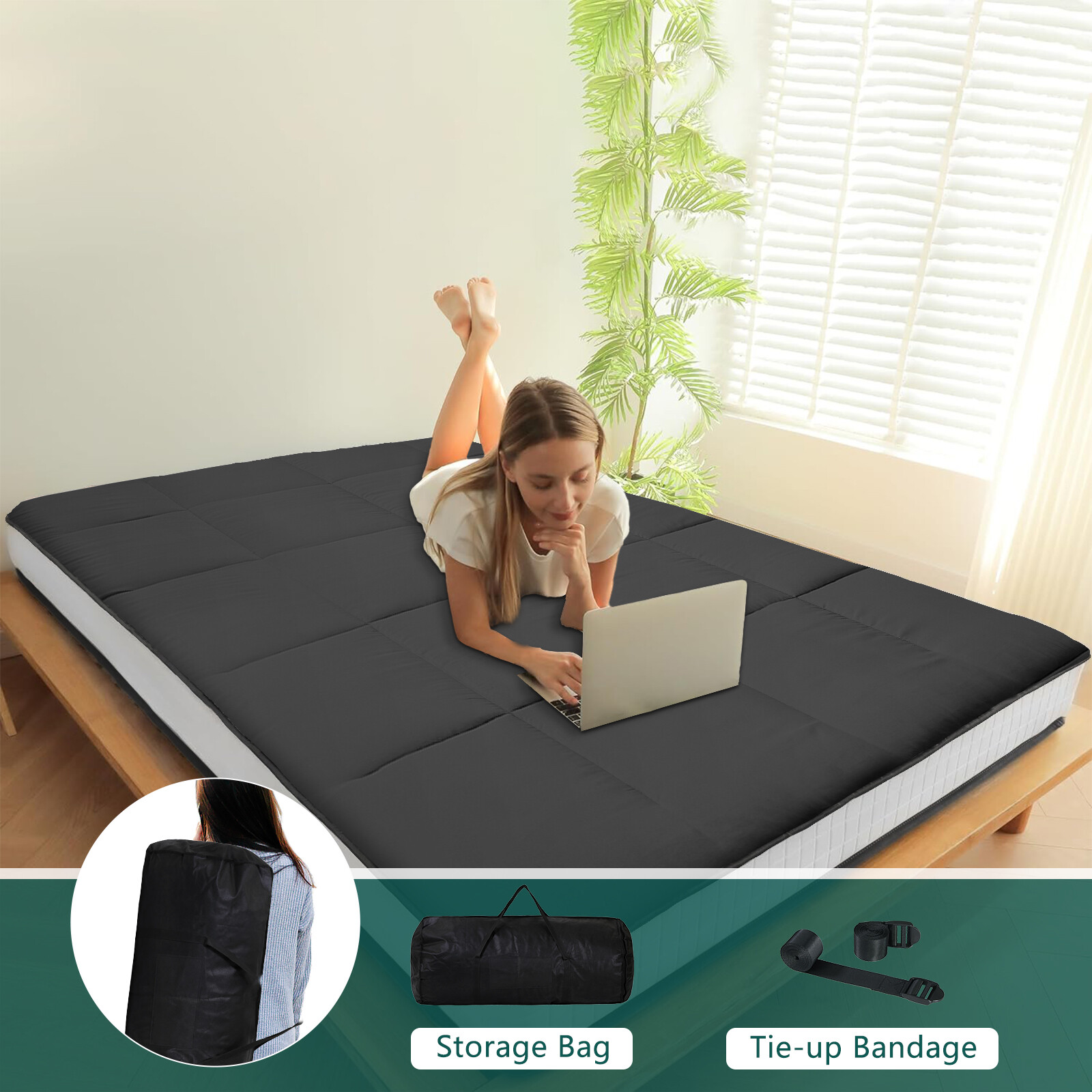 SLSY Japanese Futon Floor Mattress for Adults & Kids 4 inch Thickness Sleep Mat