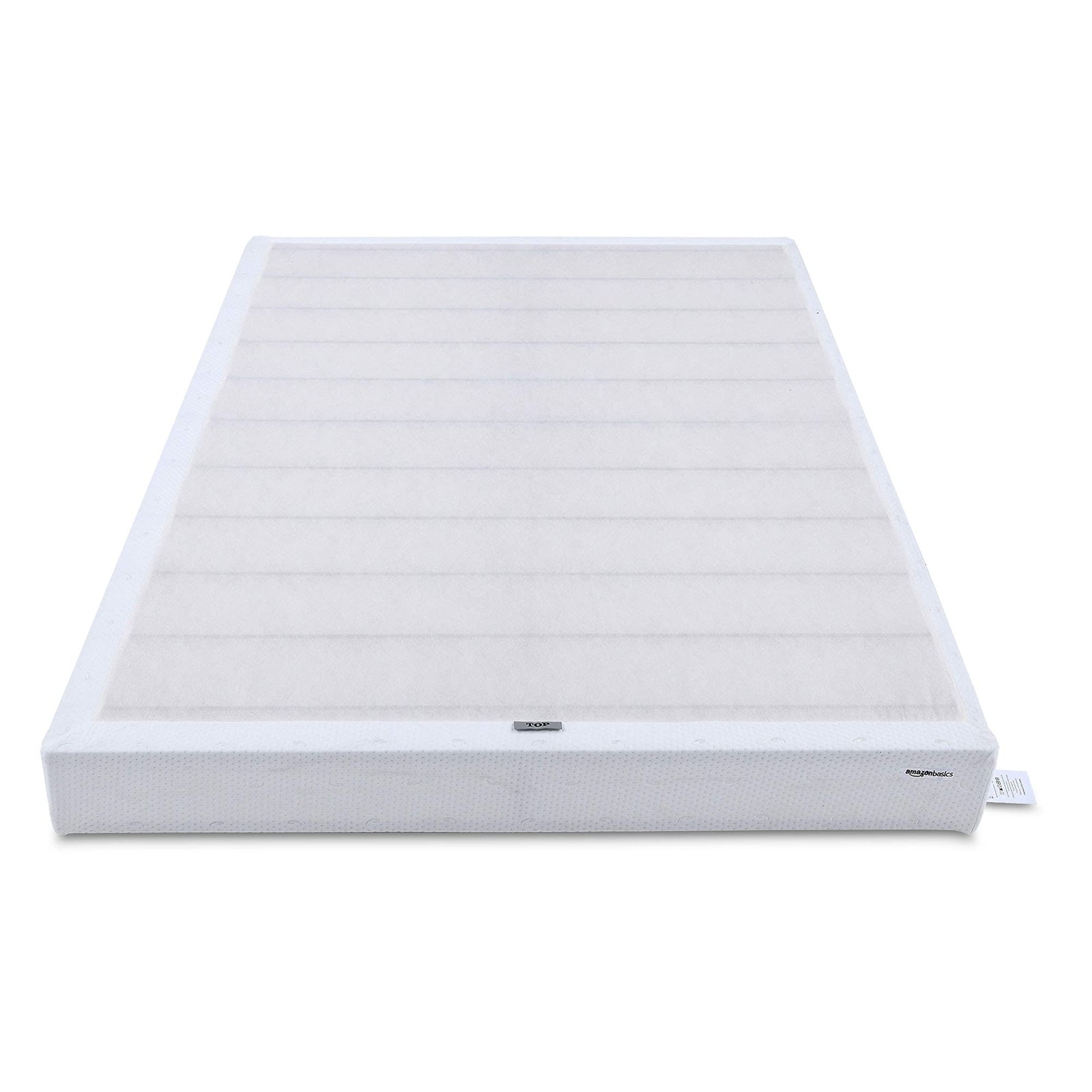 Amazon Basics Smart Box Spring Bed Base, 9-Inch Full(74″L x 53″W), White