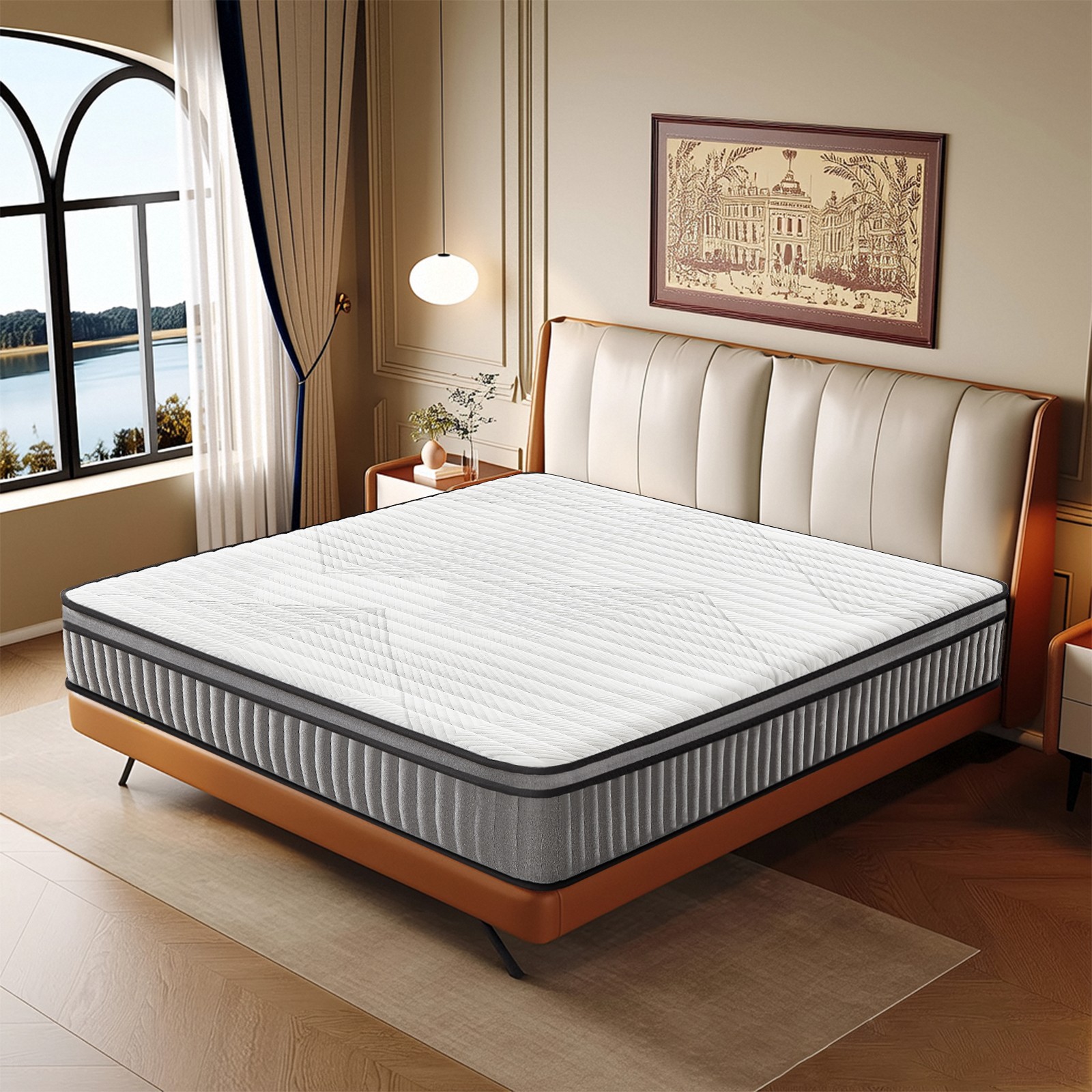 10/12 Inch Gel Memory Foam and Innerspring Hybrid Mattress in a Box Medium Firm