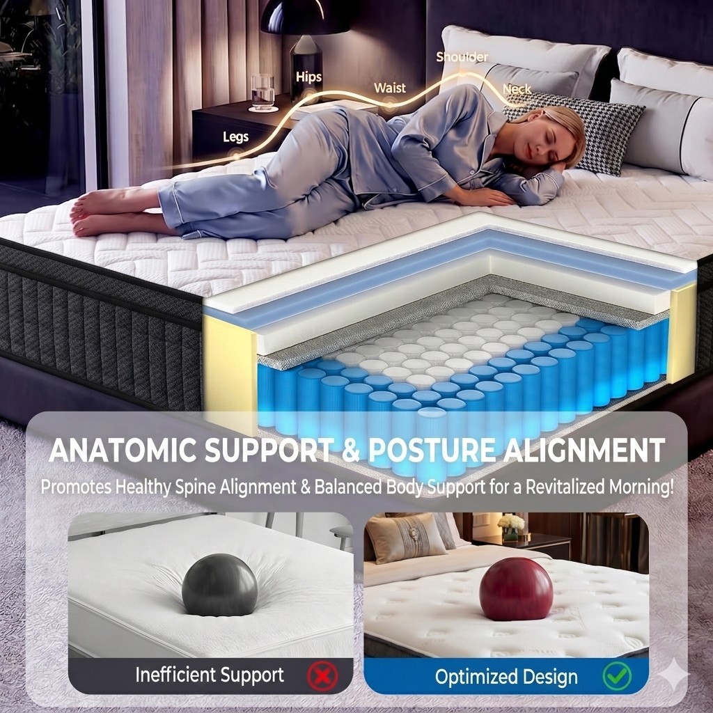 8″10″12″14″ Twin Full Queen King Size Mattress in a Box Hybrid Spring MemoryFoam