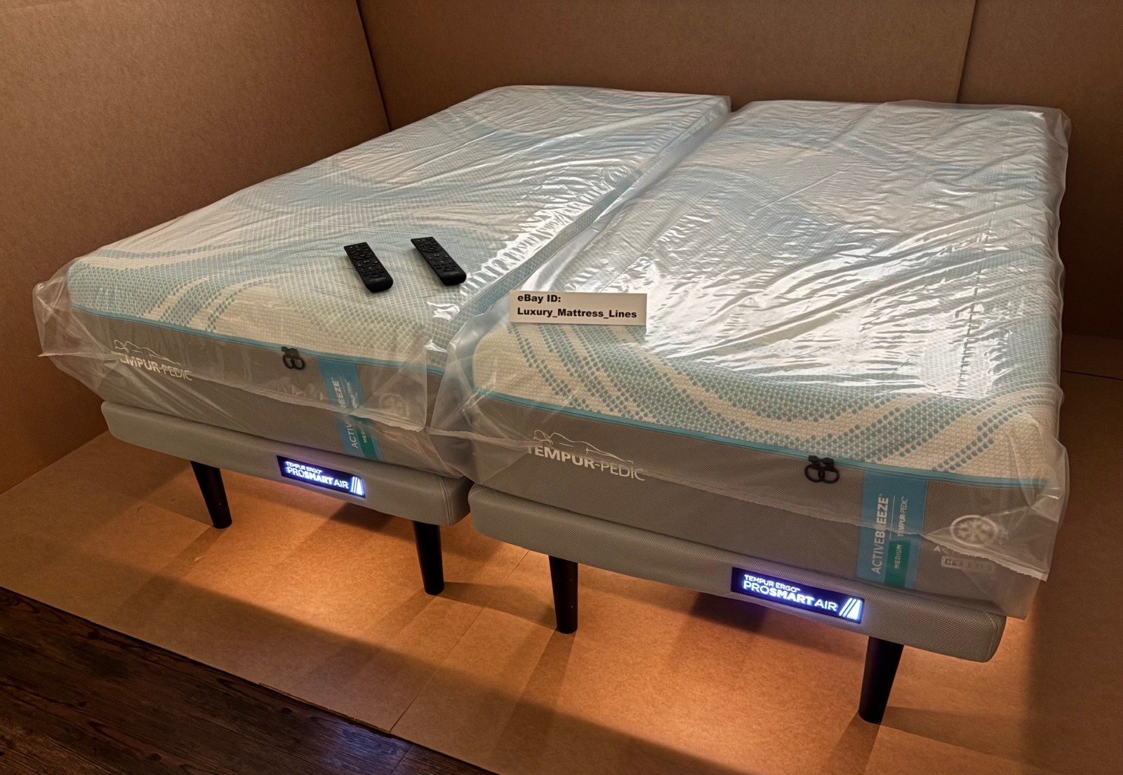 Tempurpedic ActiveBreeze Split King Mattress W/Pro Smart Air Adjustable Base NEW