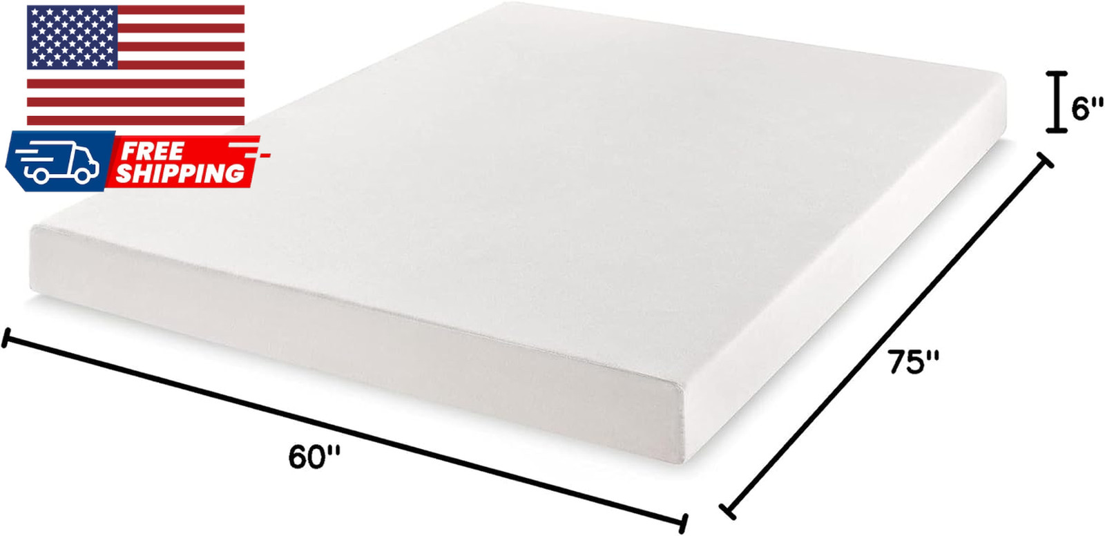 6 Inch Queen Short Mattress for RV Camper, Green Tea Memory Foam