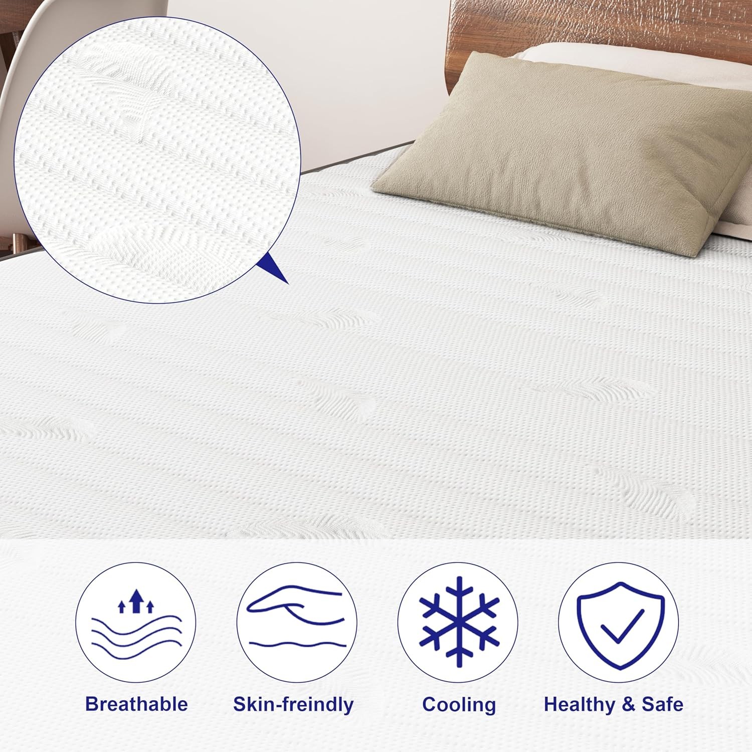 12 Inch Full Size Mattress Medium Firm Hybrid Mattress in a Box 7-Zone Memory