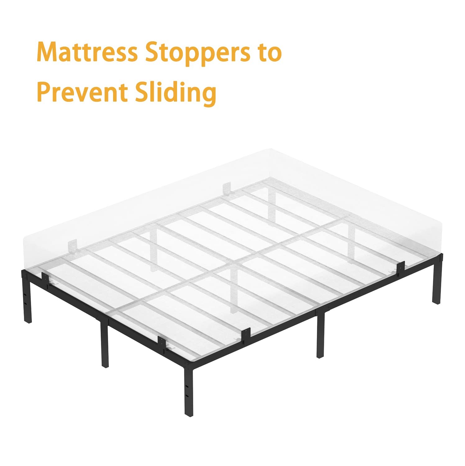 6 Pcs Non-Slip Mattress-Gasket for Bed-Frame, Anti-Slip Metal Bed Stoppers, M…