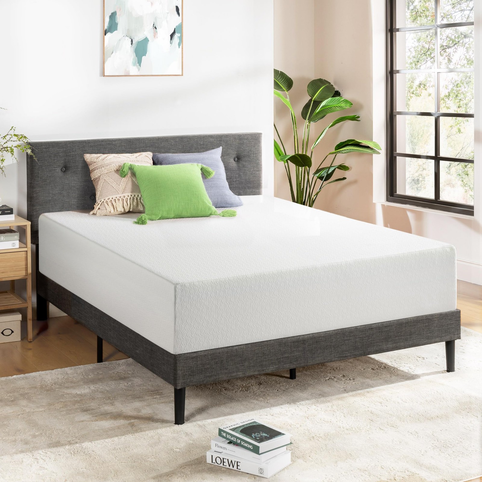 Best Price Mattress 14 Inch King Mattress Bed-In-A-Box, Green Tea Memory Foam