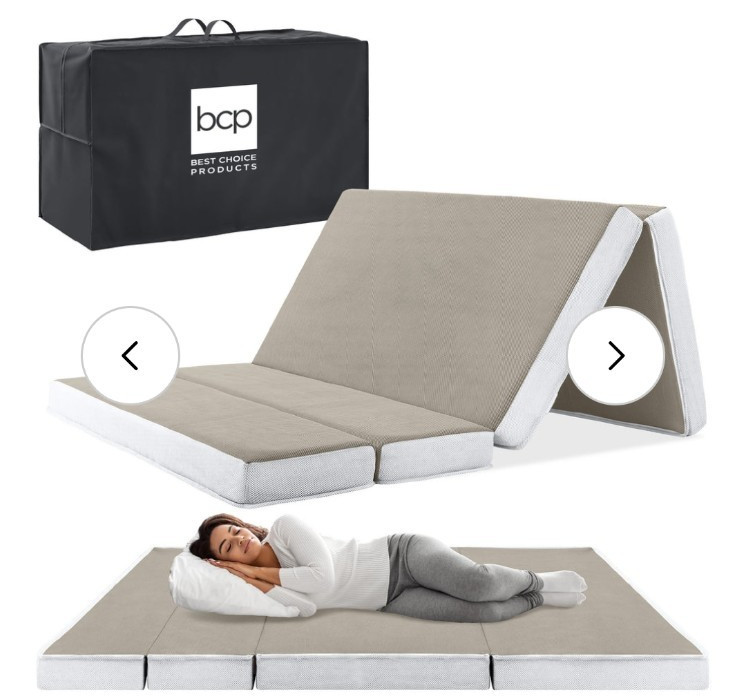 Foldable Twin Mattress, Brand New, Camping, Gaming, Home Guests, Seating, Sleep