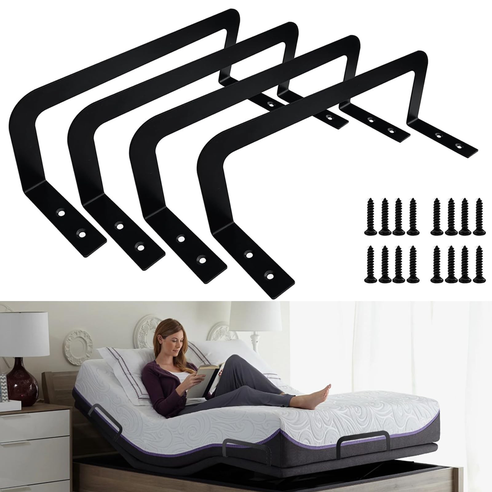 ANTEISI 4 Pieces of Mattress Slide Stopper,Suitable for Adjustable Beds,Platf…