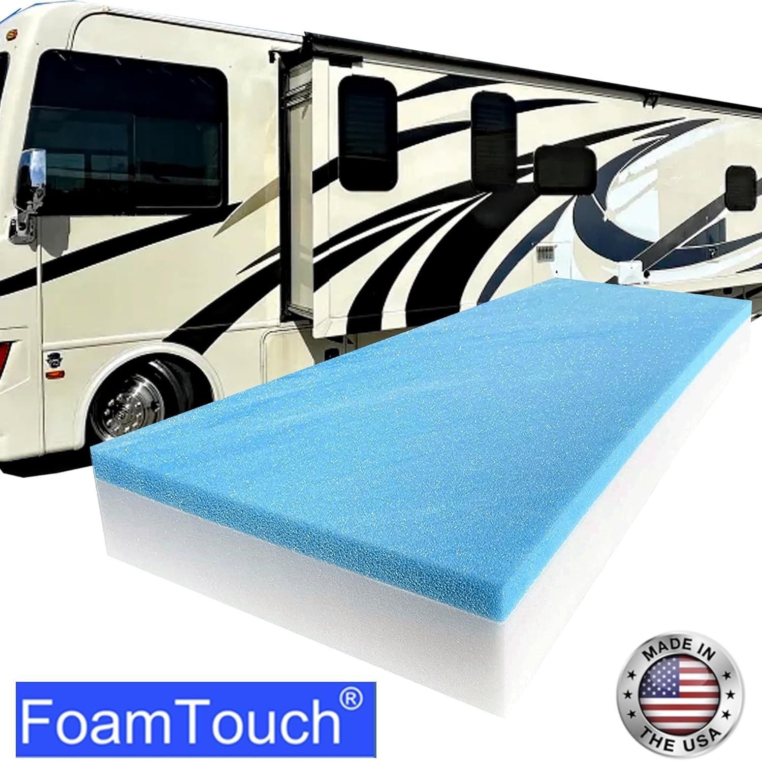 5″ Height x 36″ Width x 72″ Length Camper/RV bunk Mattress with Gel Memory Fo…