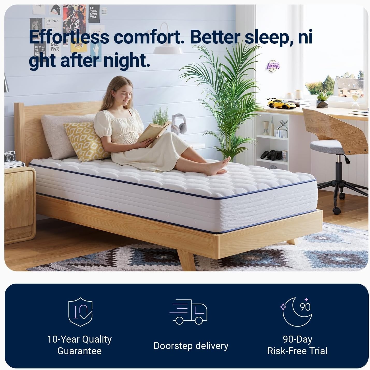 Avenco 6 Inch Twin Mattress for Fresh Sleep, Twin Size Mattresses with Innerspri