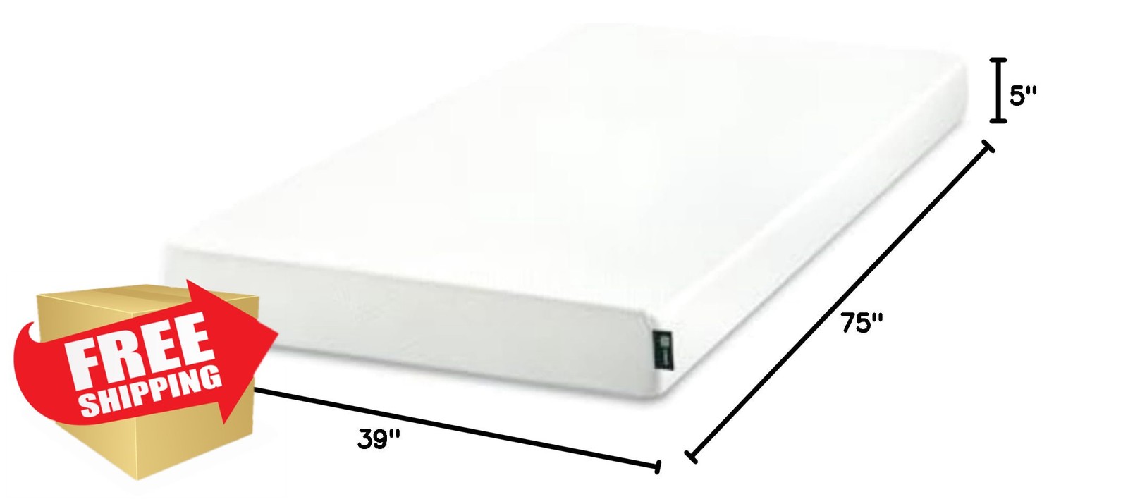 Zinus 5in Twin Green Tea Memory Foam Mattress Medium Firm Fiberglass Free