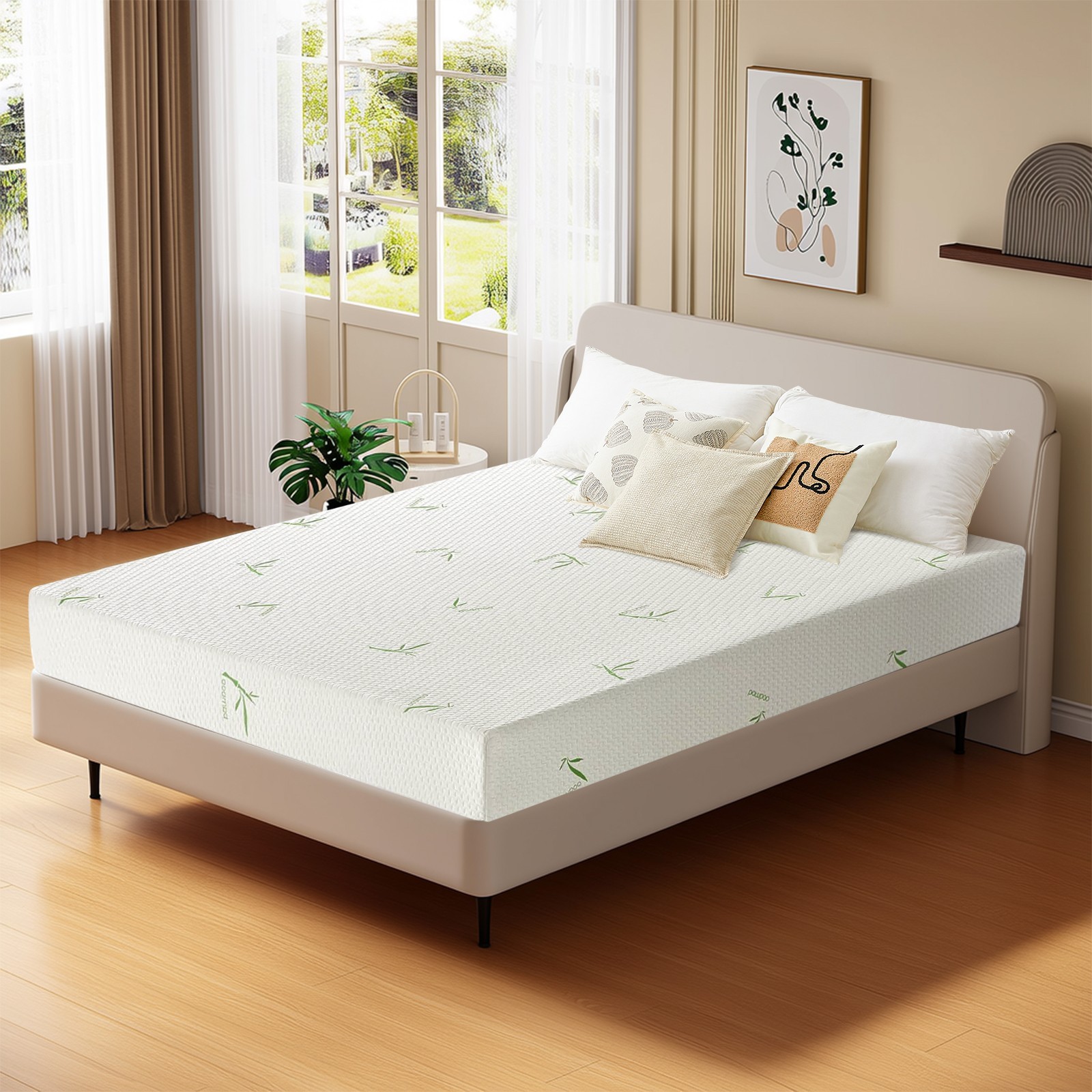 5″ 6″ Memory Foam Mattress with Breathable Bamboo Fabric Cover for Deep Sleep