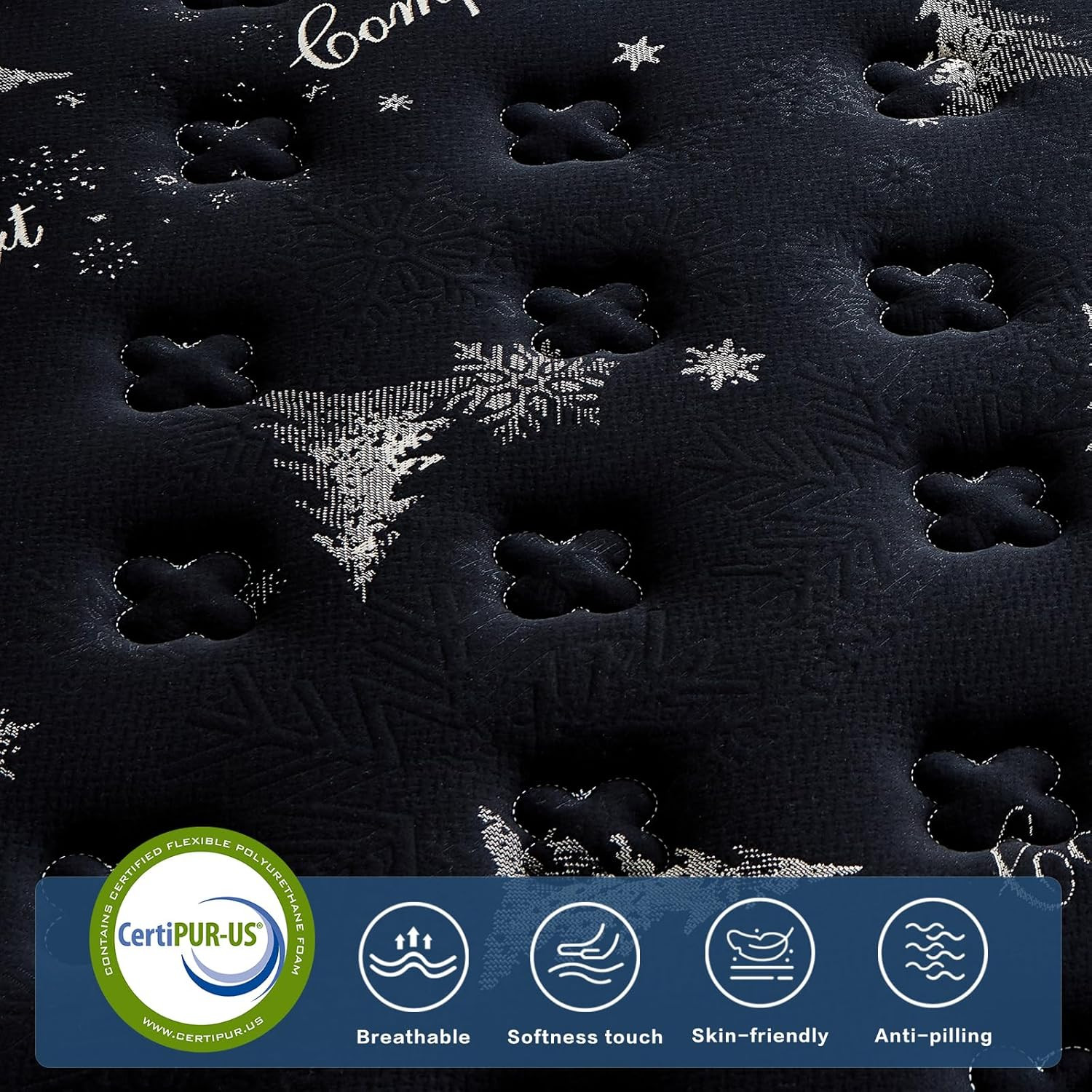 12″ Queen Hybrid Memory Foam Mattress for Back Pain Relief & Comfort