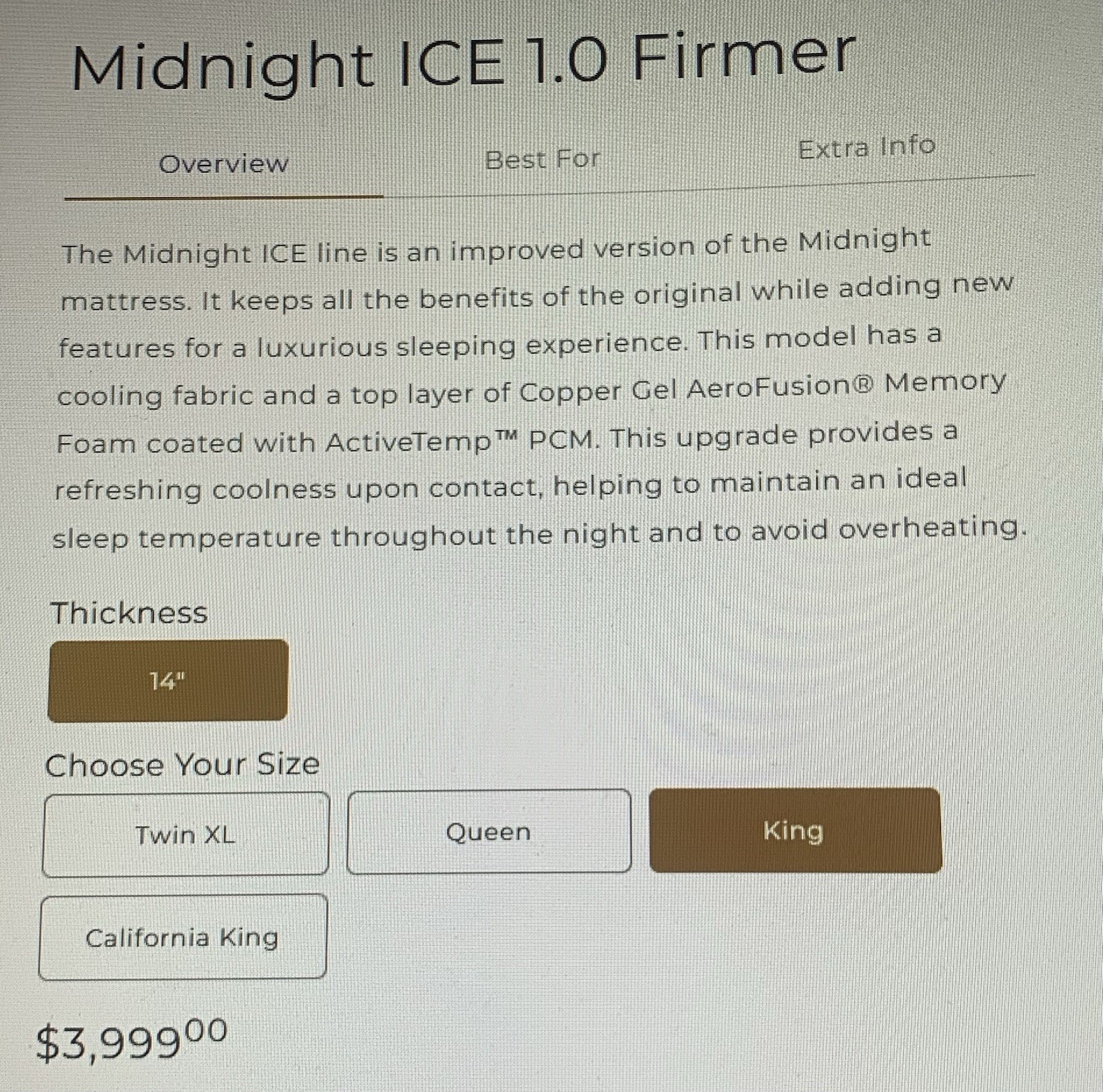 Mlily King Mattress Midnight Ice Firmer 1.0