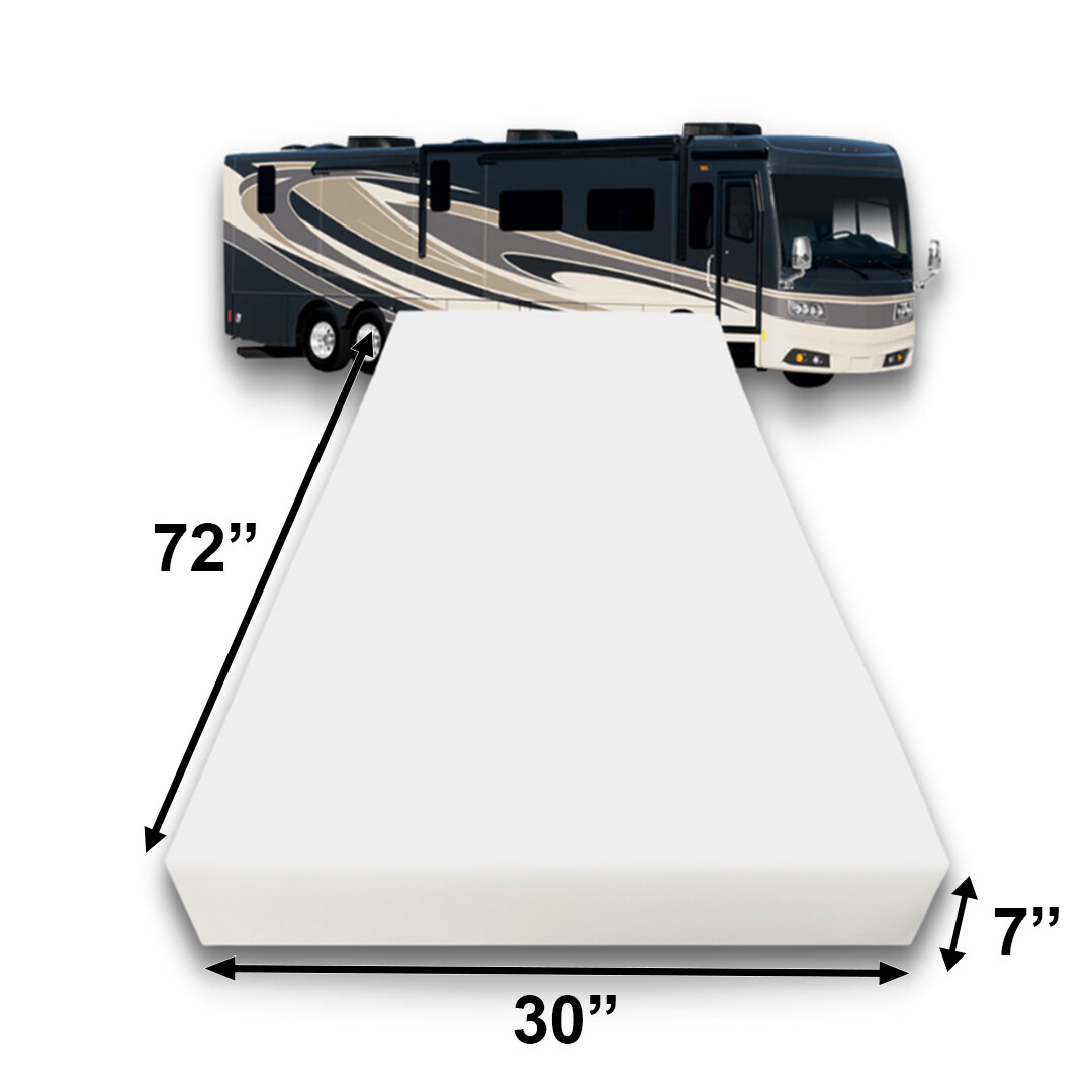 FoamRush 7-Inch Bunk (30″ x 72″) RV Mattress Travel Camper (Made in USA)