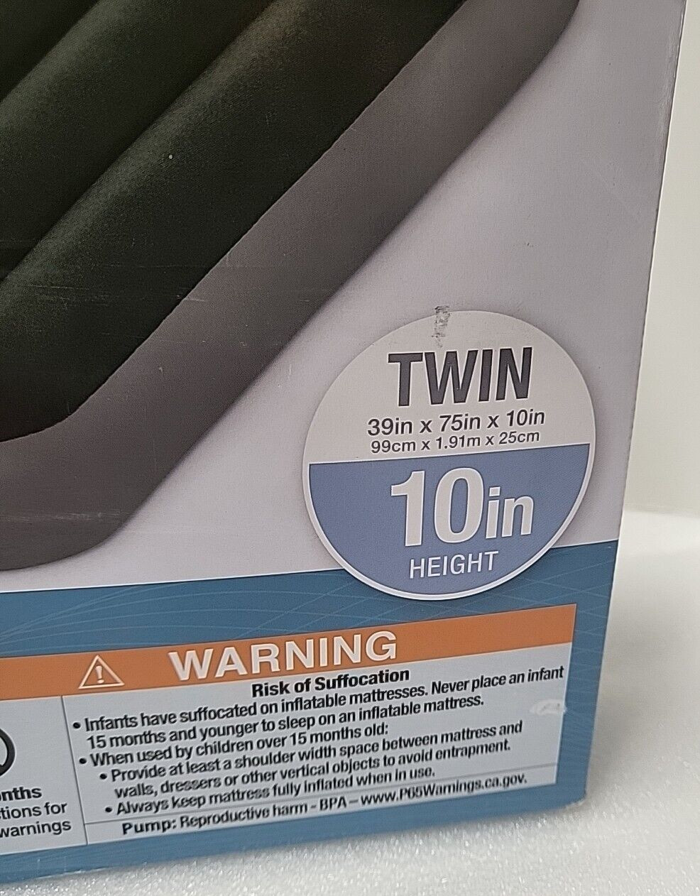 Intex Dura-Beam Standard Prestige Downy Twin Airbed w/ Battery Pump 39″x75″x10″