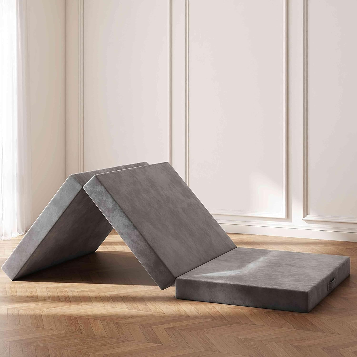 4 inch / 6 inch Tri-Fold Memory Foam Mattress Single Folding Reversible Foldable