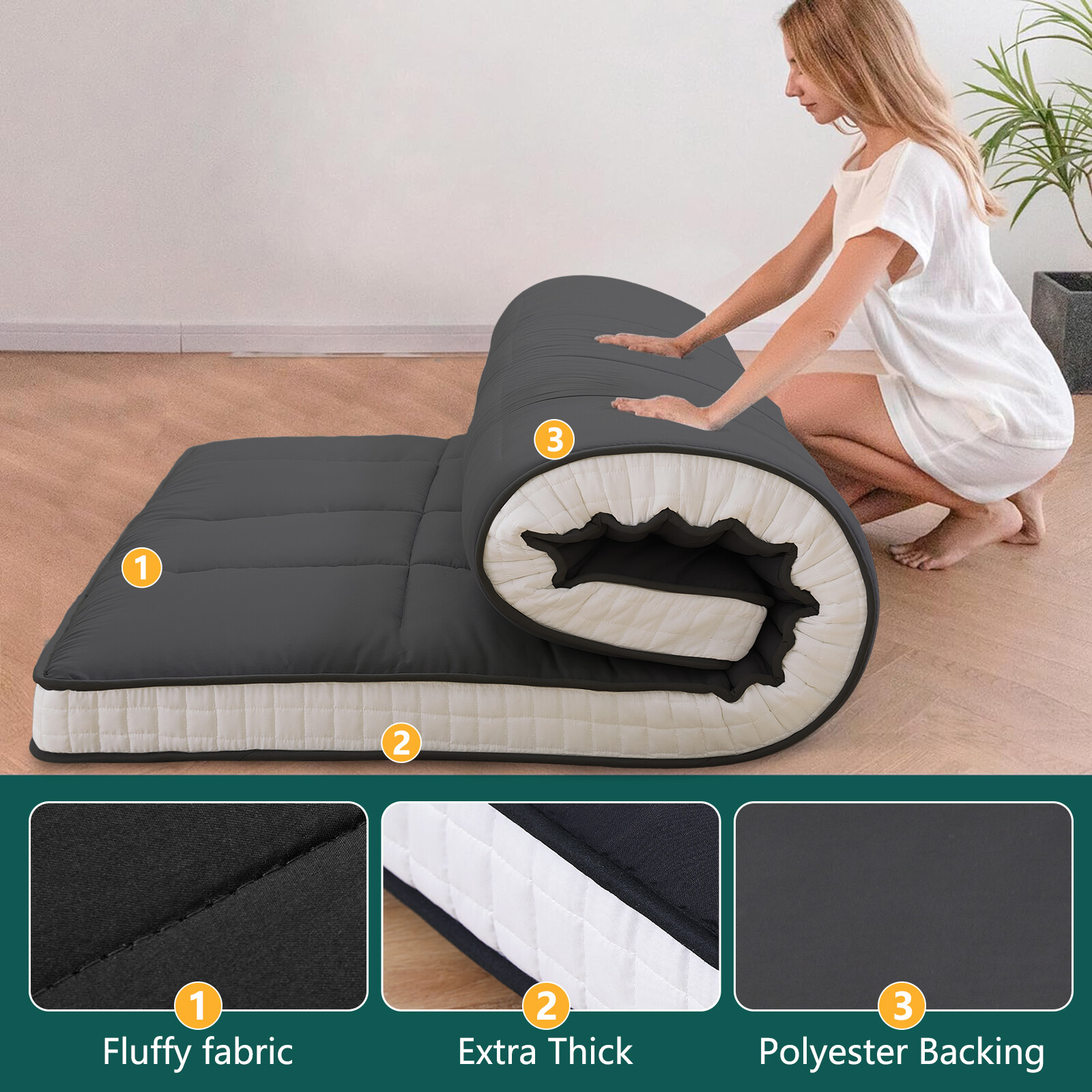 SLSY Japanese Floor Tatami Mattress Futon Mattress Tatami Pad Floor Mat 80x39in