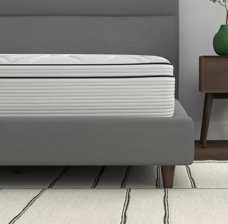 Spring Cream White Luxury Hybrid Mattress, Euro-Top | Cooling Gel Memory Foam