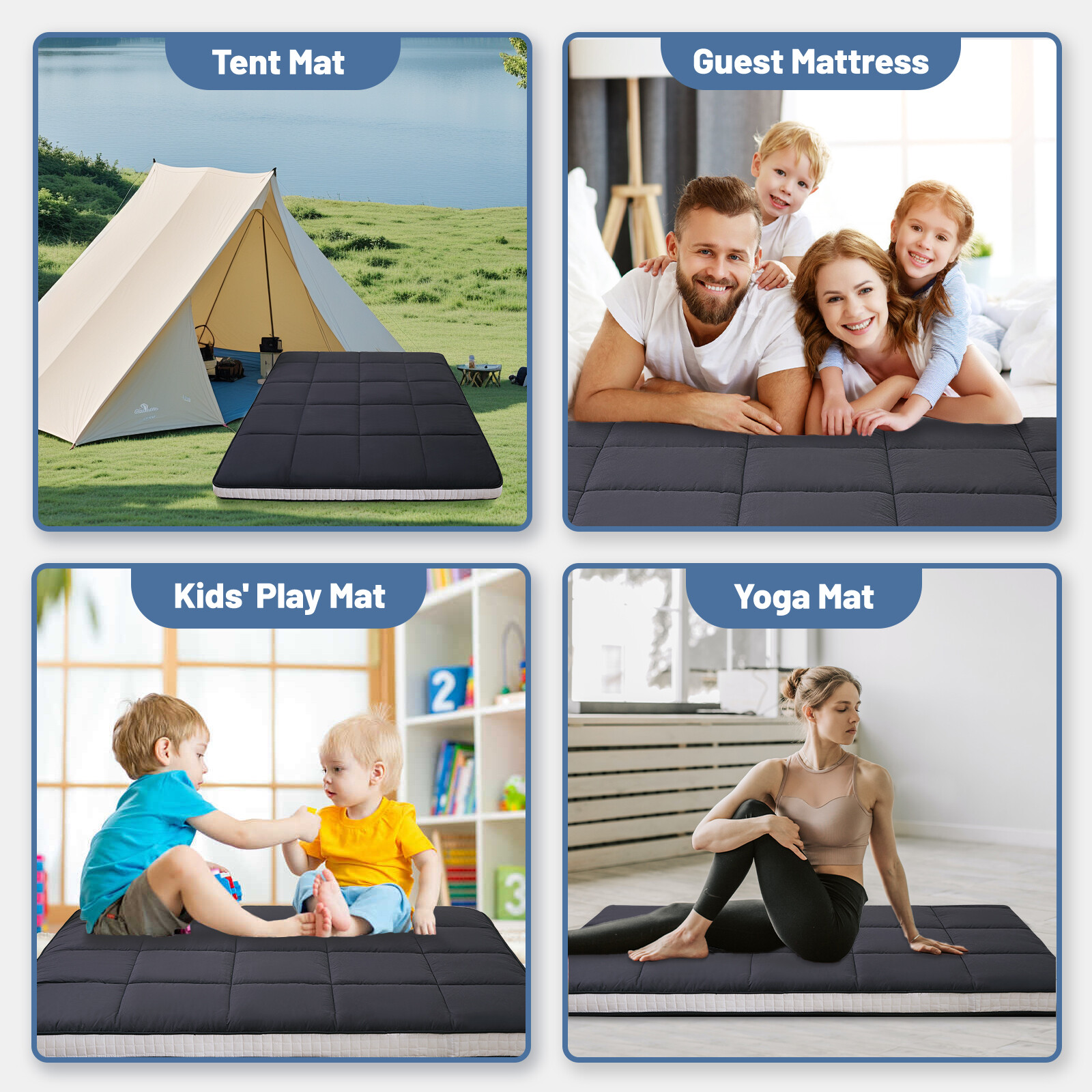 Japanese Floor Mattress Futon Mattress Foldable Roll Up Sleeping Tatami Mat New