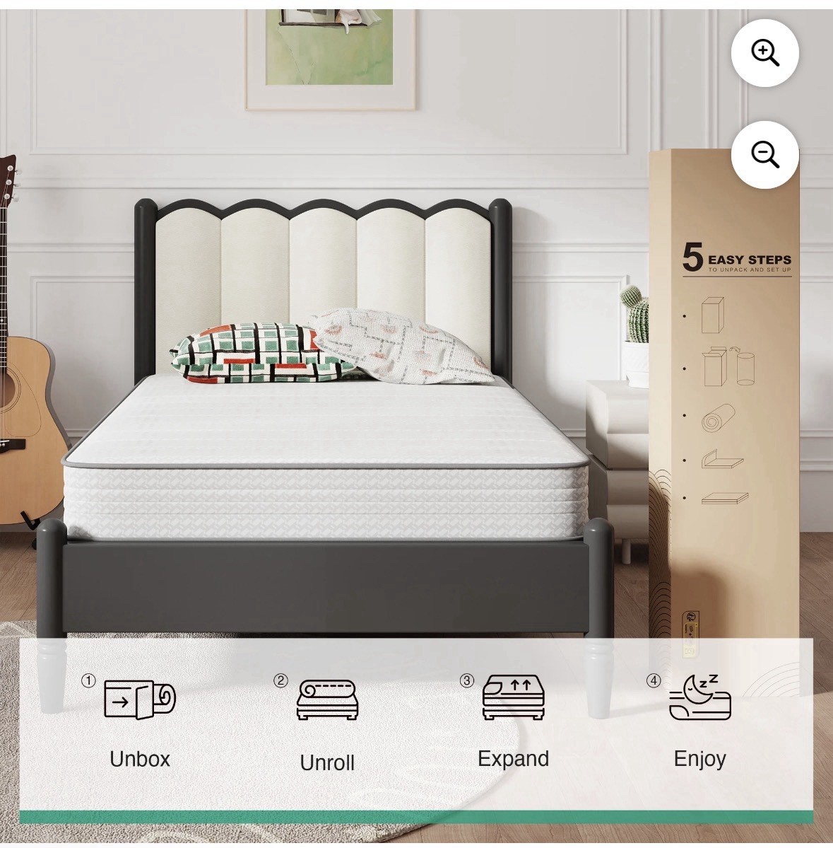 Avenco CozyNest 6 Twin Size Medium Supportive Innerspring Mattress White New