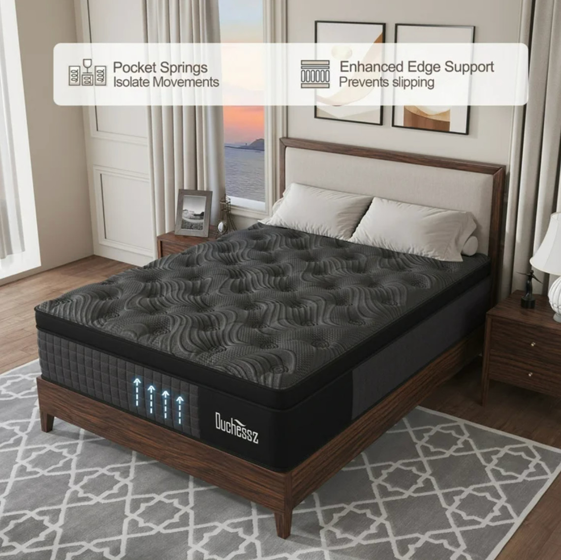 12″ Queen Colchon Gel Memory Foam Hibrido Cama Queen Mattress Hybrid Medium Firm