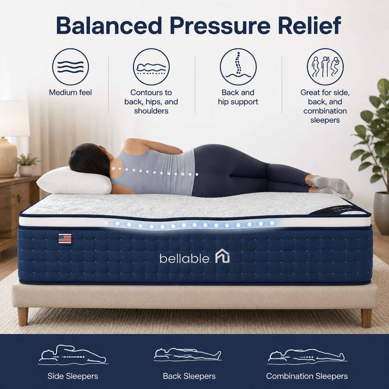 Full XL Mattress 14 Inch Hybrid Mattress in a Box Gel Memory Foam Pocket Spring