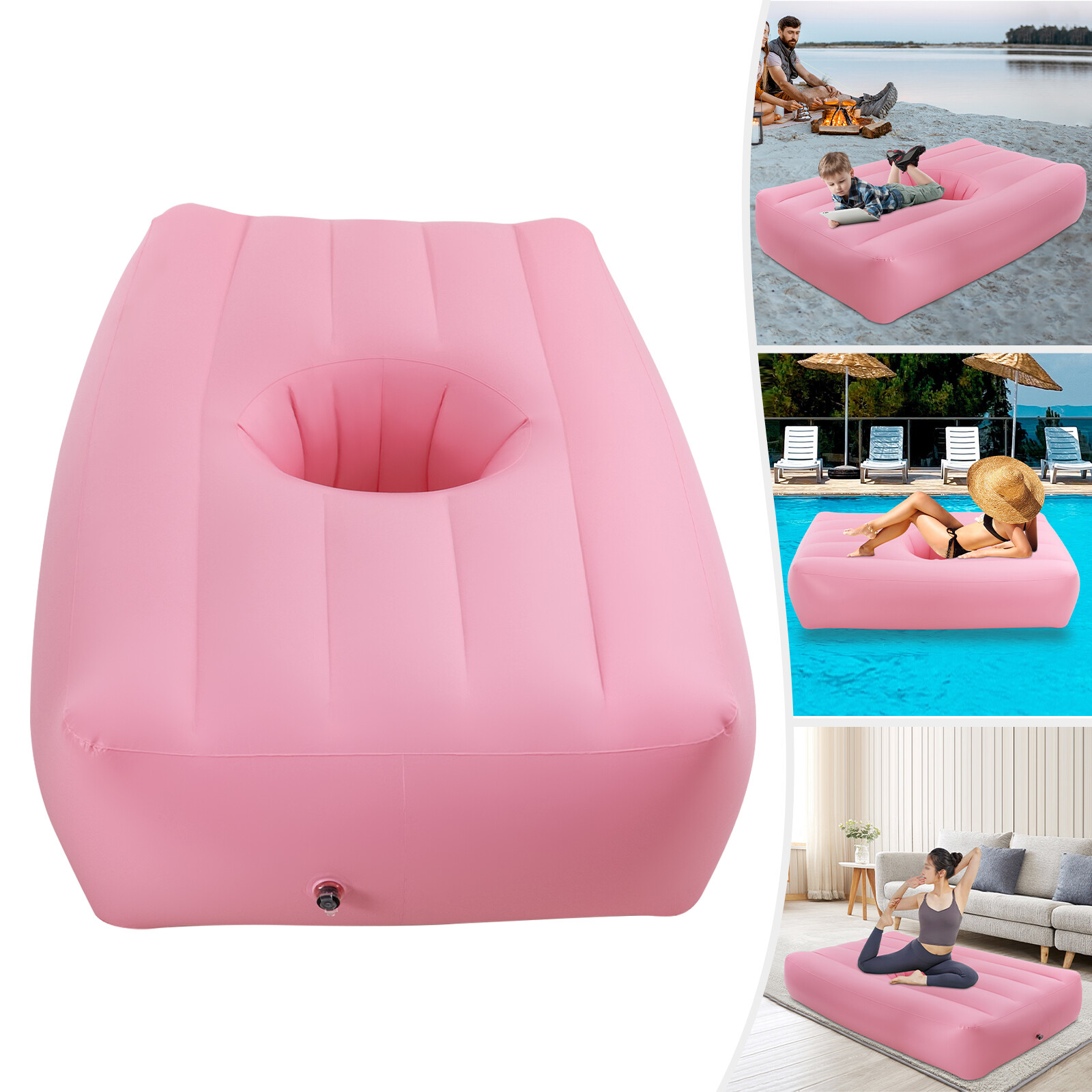 Foldable Inflatable Air Mattress Portable Built-in Electric Pump For Travel Home