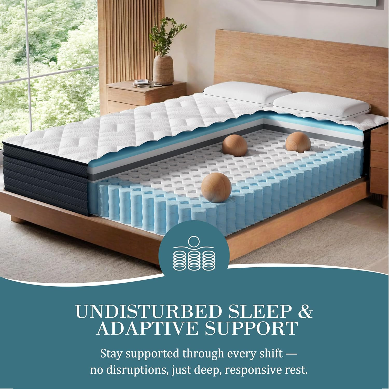 Extra Firm Queen Mattress 12 Inch – Deep Sleep Hybrid Mattress Pain Relieving –