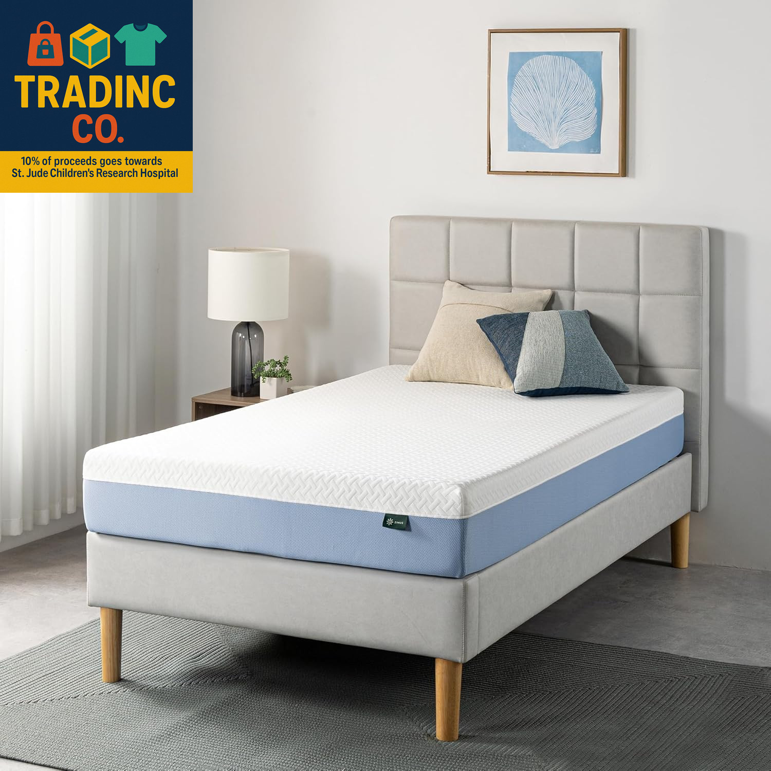 8-Inch Twin Memory Foam Mattress, Cooling Layers, Certified Safe, Medium Feel