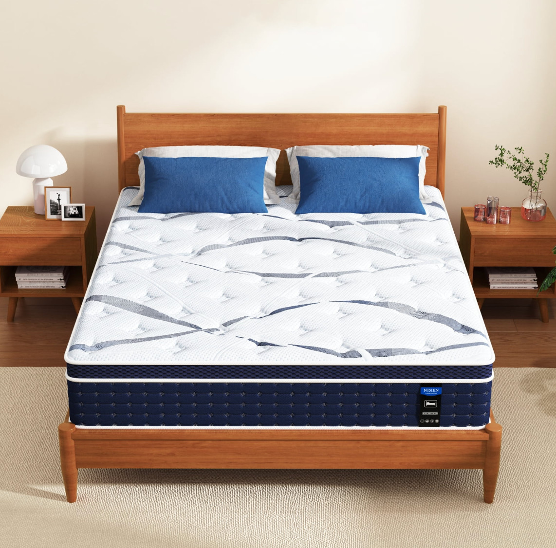 10″ Colchones Queen Size 10 Pulgadas Espuma Memory Foam Hybrid Mattress Modern