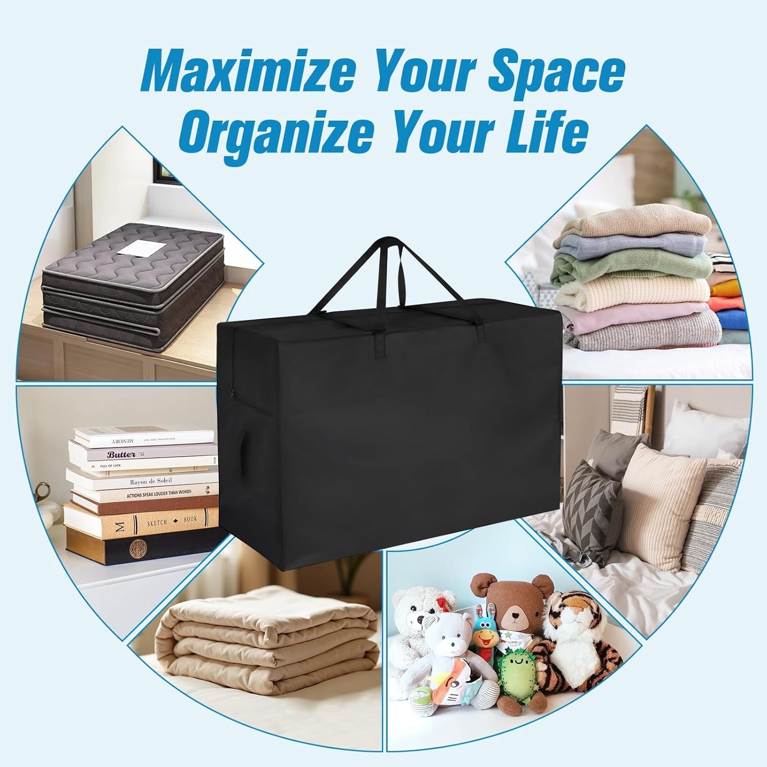 6 Inch Full Tri Folding Mattress Storage Bag, Trifold Memory Foam Mattress Case