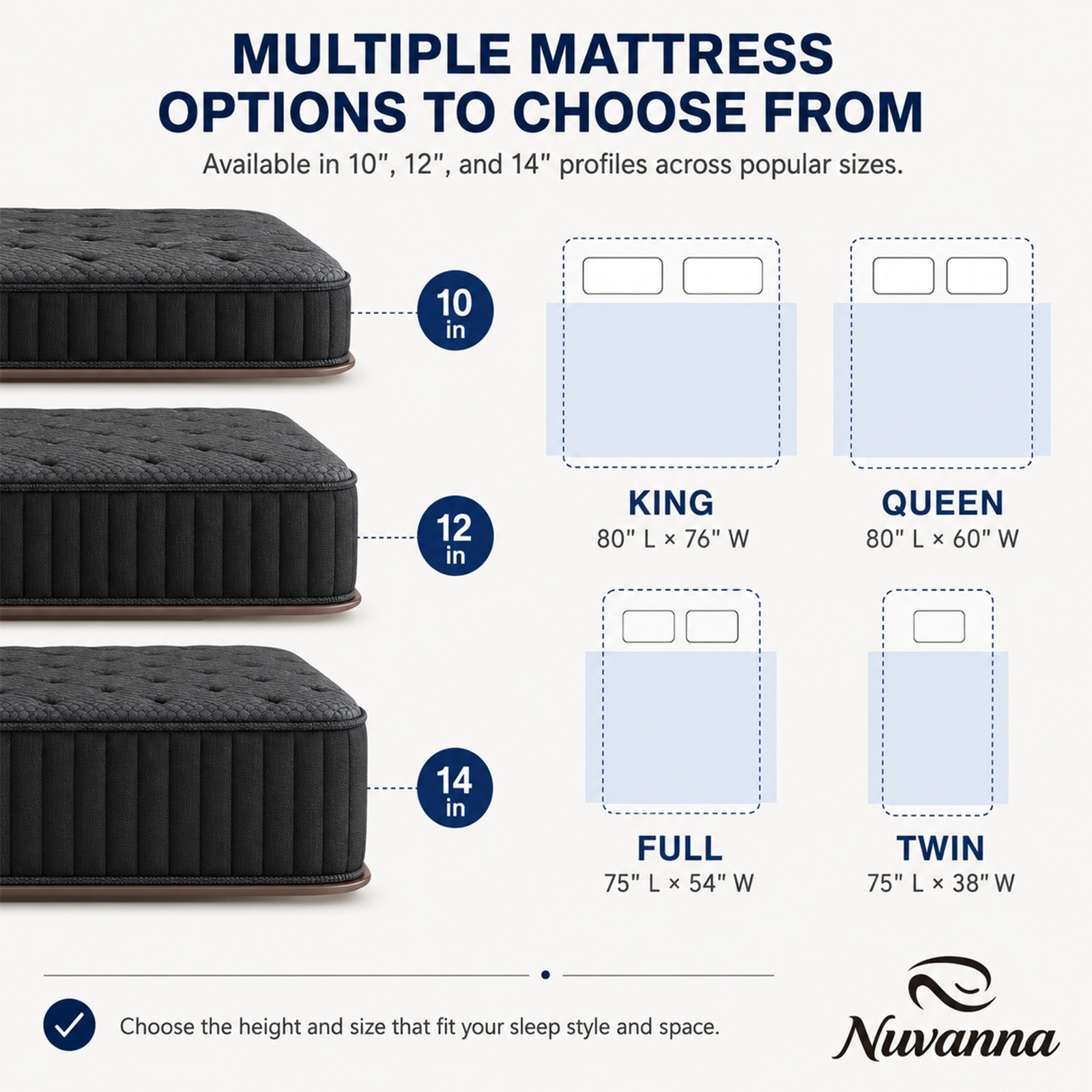 King Size Memory Foam Mattress 8Inch，Mattress in a Box