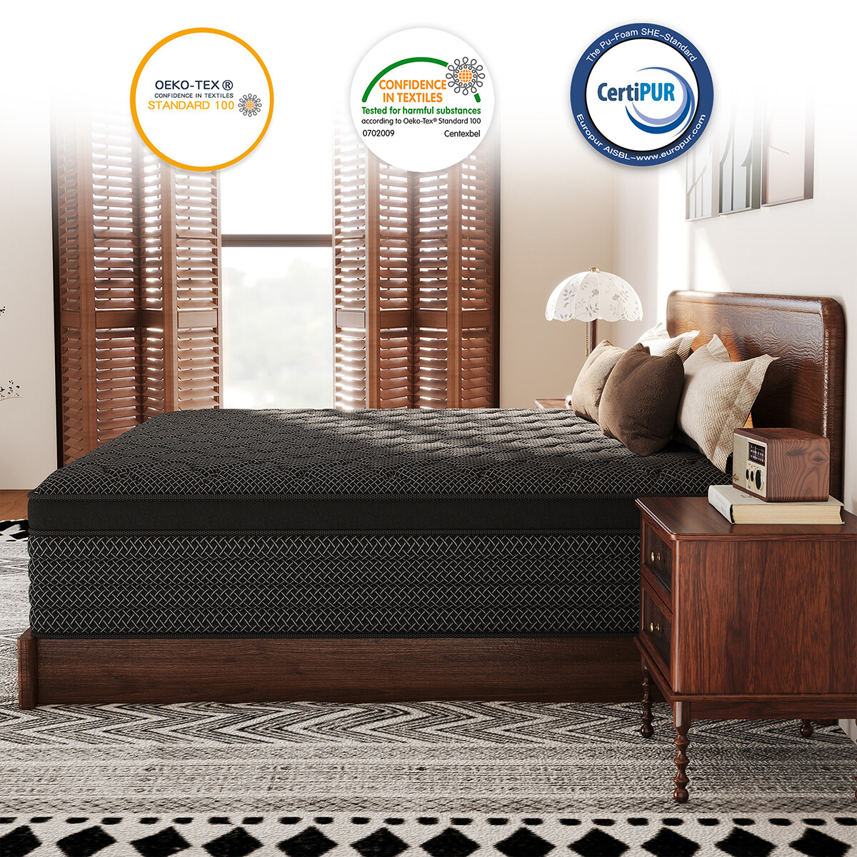 12″ 14″ Gel Memory Foam Mattress Hybrid Spring Twin Full Queen King Bed In A Box