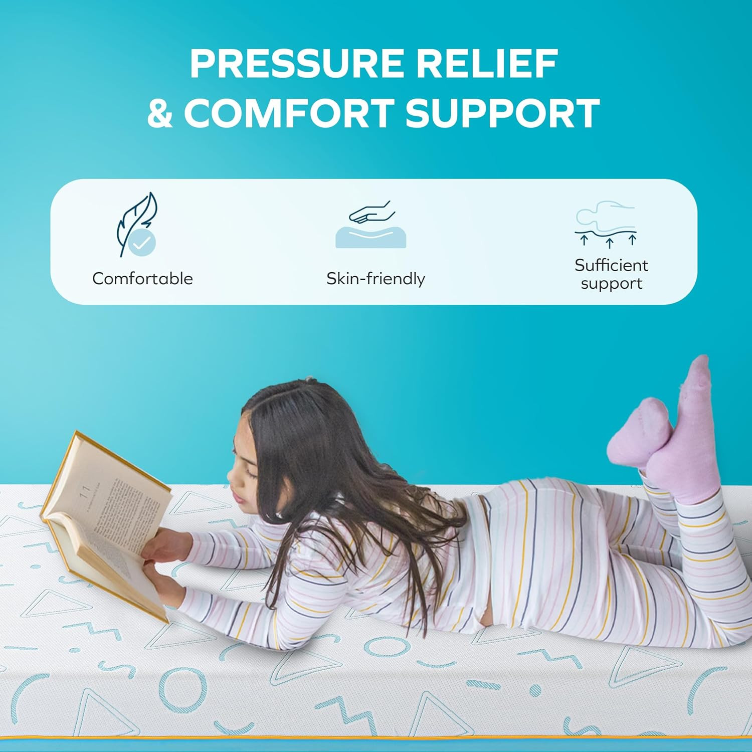 JAMA 5″ Kids Twin Mattress – Medium Firm Memory Foam – CertiPUR-US Certified