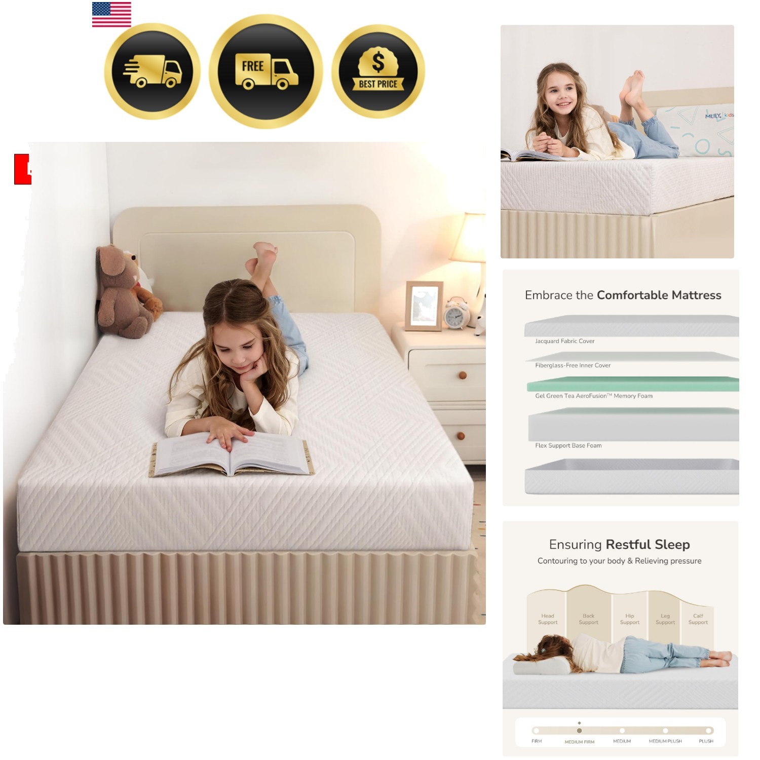 Twin Mattress in a Box, 6 inch Mattresses for Kids Bed Single Size Daybed Ind…