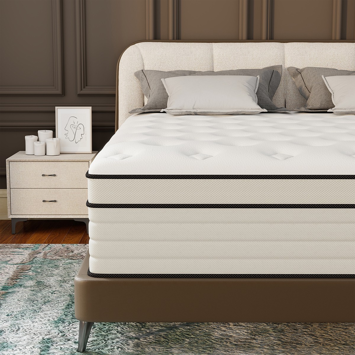 12″ 14″ Mattress Gel Memory Foam Hybrid Spring Twin Full Queen King Bed in a Box