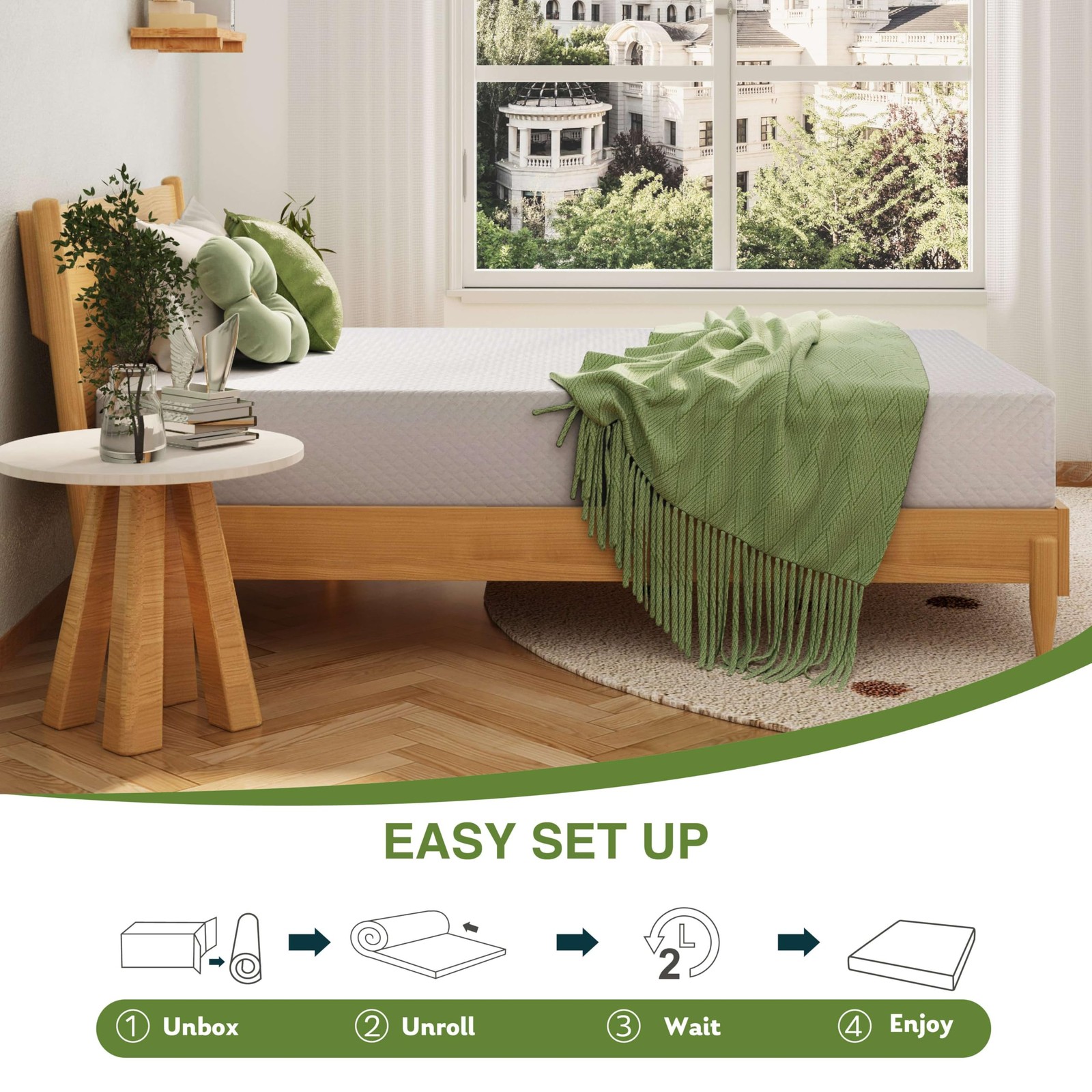 EGOHOME Full Size Memory Foam Mattress, 8 Inch Bed Mattress in A Box with Coo…