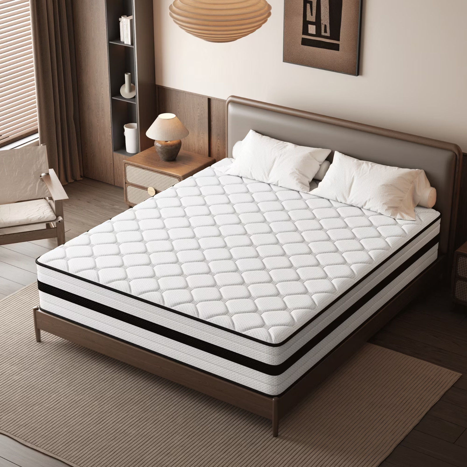 14″ Mattress In a Box Hybrid Pocket Foam Queen Mattress Memory Foam Best Sleep