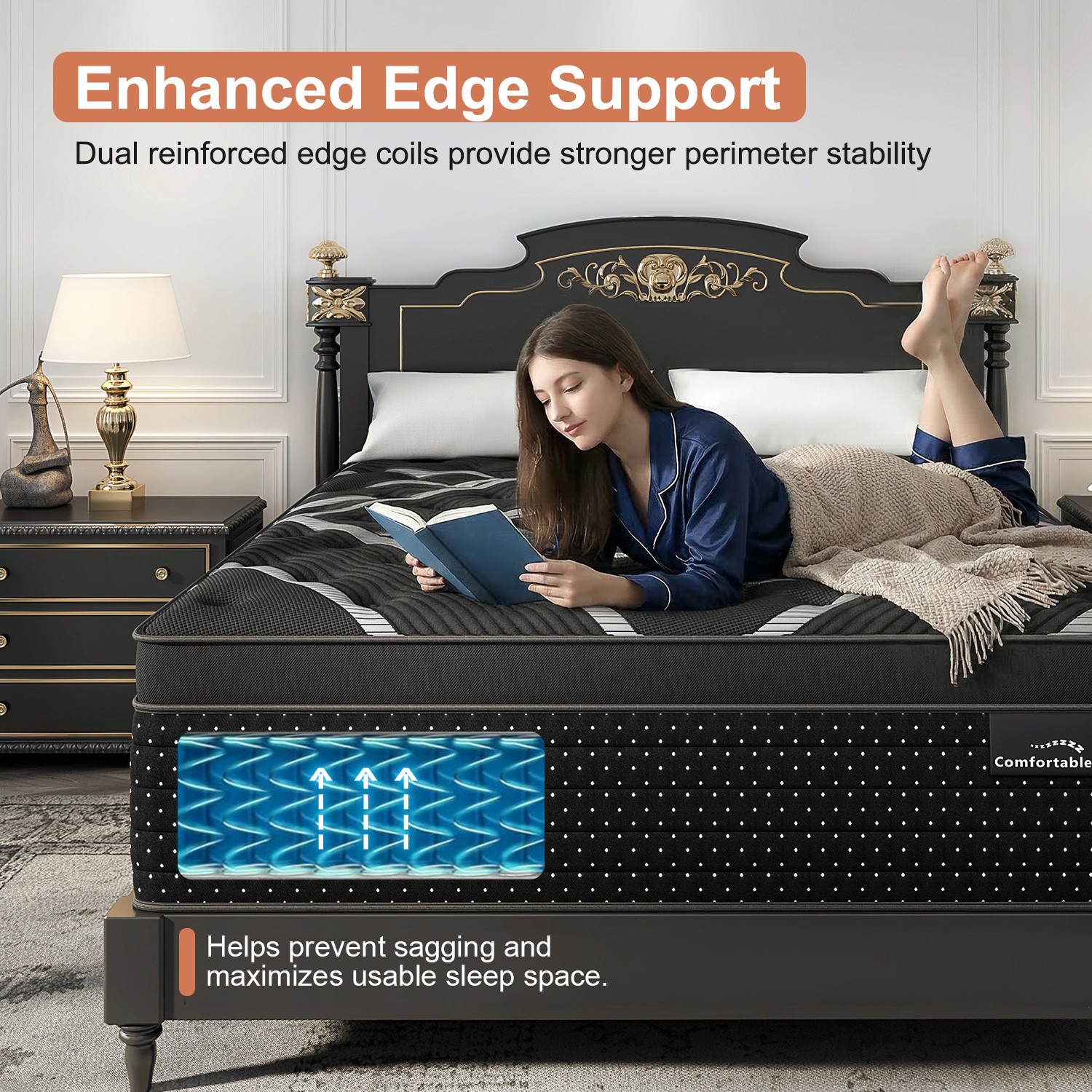 12/14Inch Hybrid Bed Mattress Twin Full Queen King Gel Memory Foam Innerspring