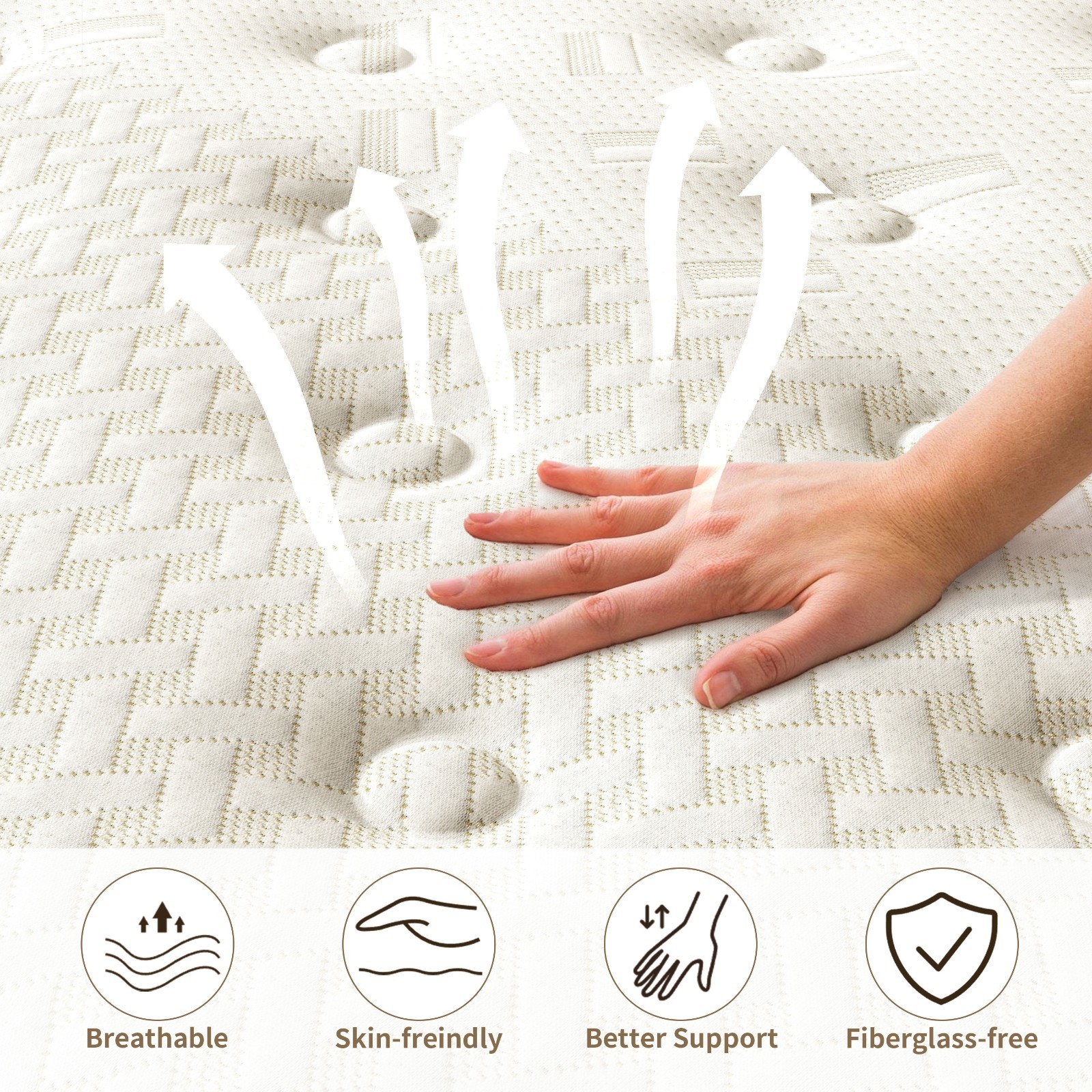 14 Inch Twin/ Full/Queen/King Memory Foam & Spring Hybrid Mattress Bed In a Box