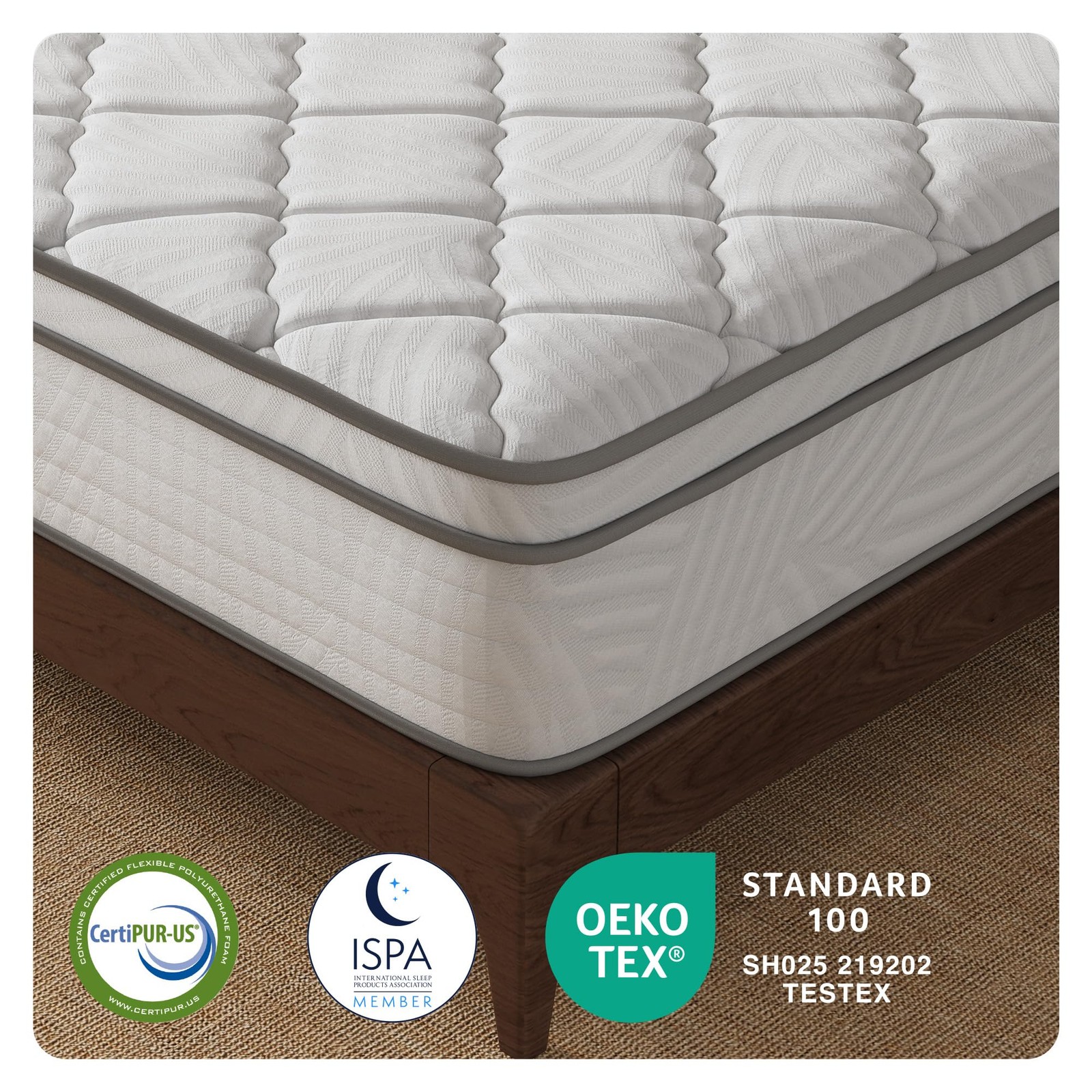 10 Inch Twin Mattress Individual Pocket Springs for Motion Isolation & Comfor…